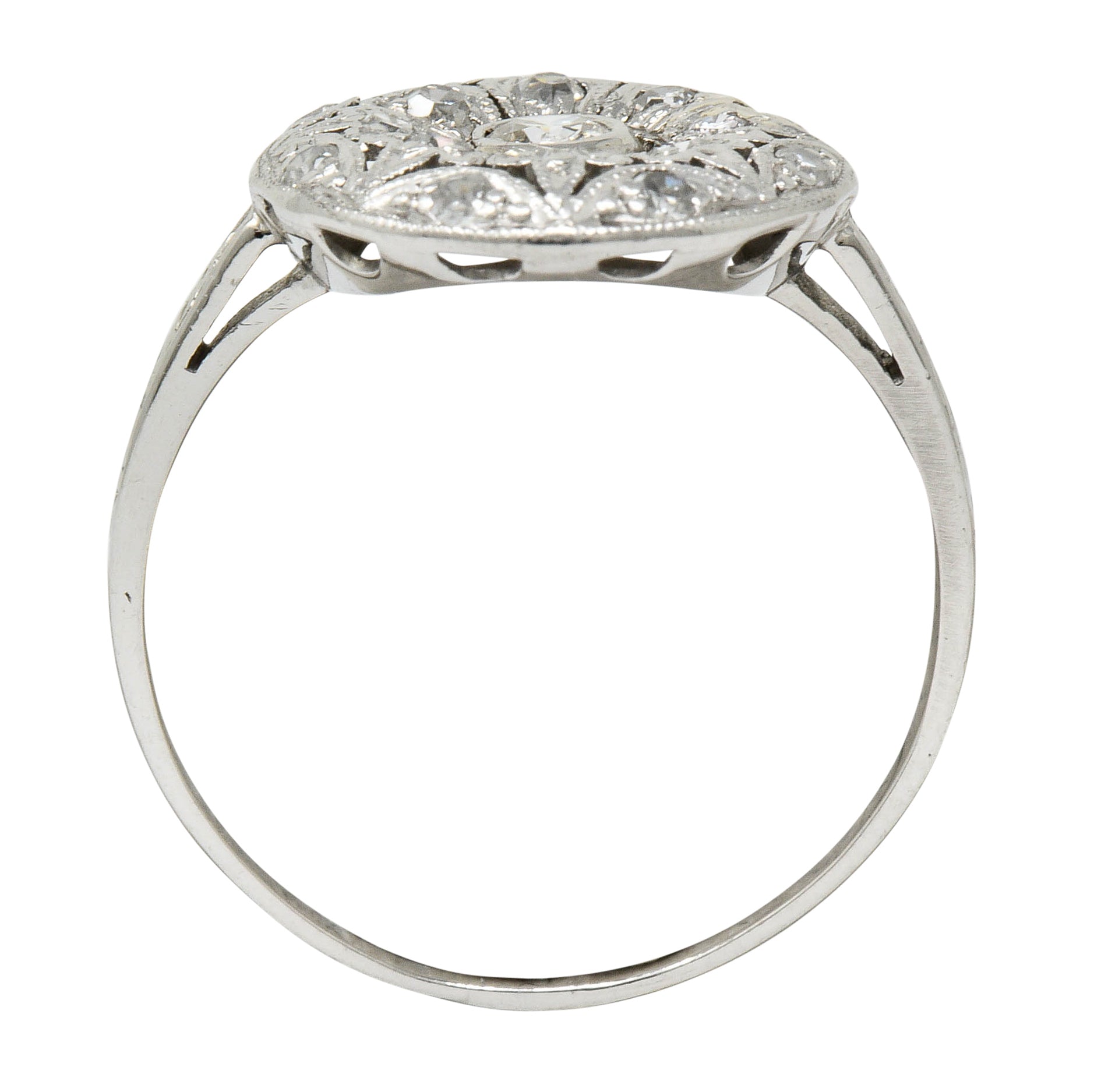 Art Deco 0.45 CTW Diamond Platinum Floral Dinner RingRing - Wilson's Estate Jewelry