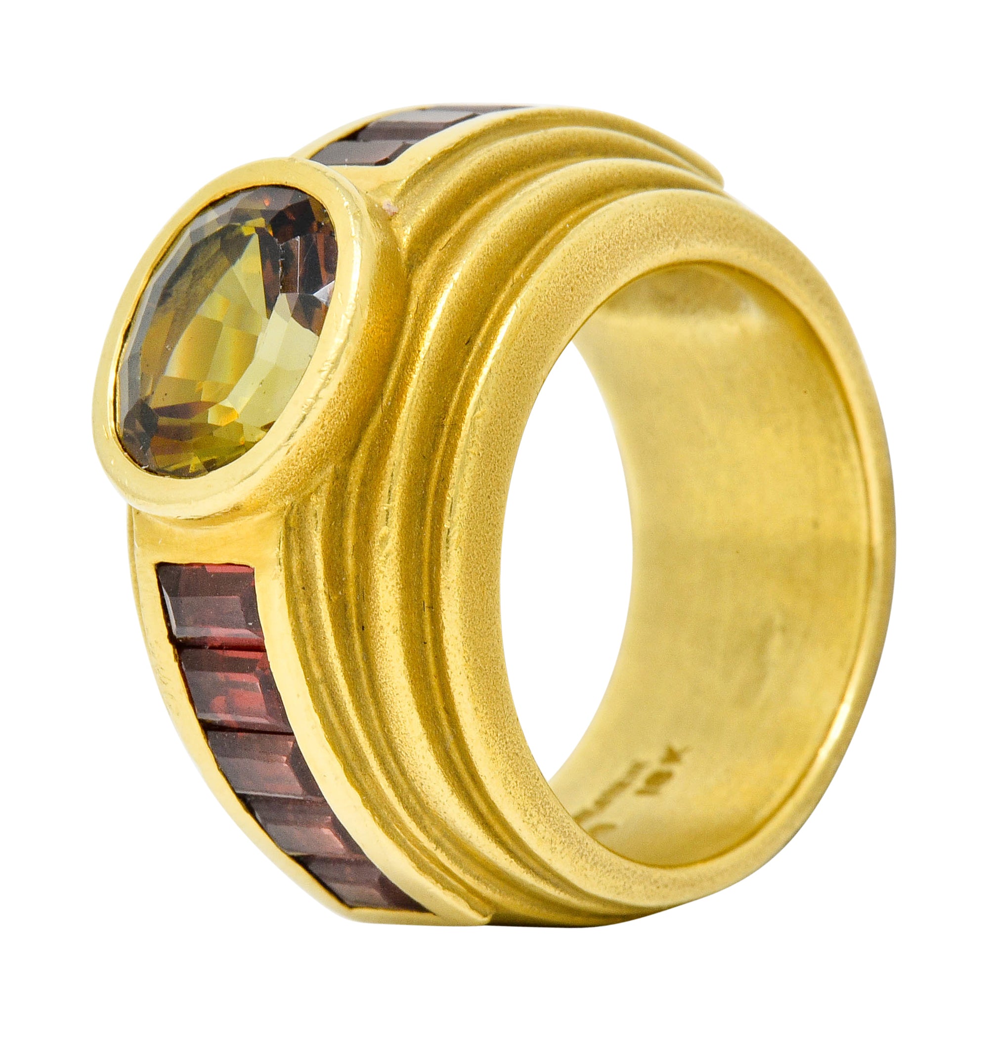 Kieselstein-Cord 3.05 CTW Andalusite Tourmaline 18 Karat Gold Band Ring Wilson's Estate Jewelry