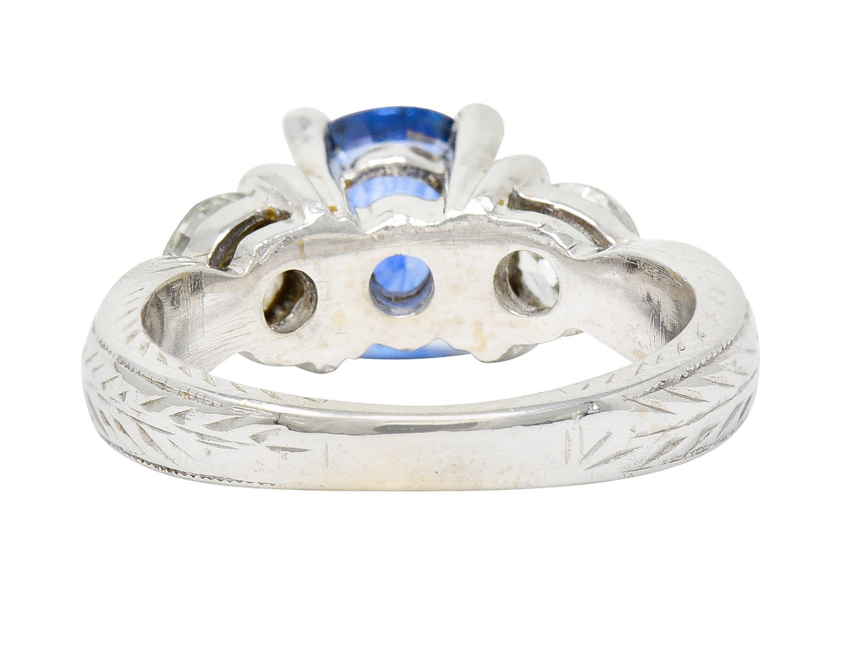 Contemporary 2.62 CTW Sapphire Diamond 14 Karat White Gold RingRing - Wilson's Estate Jewelry