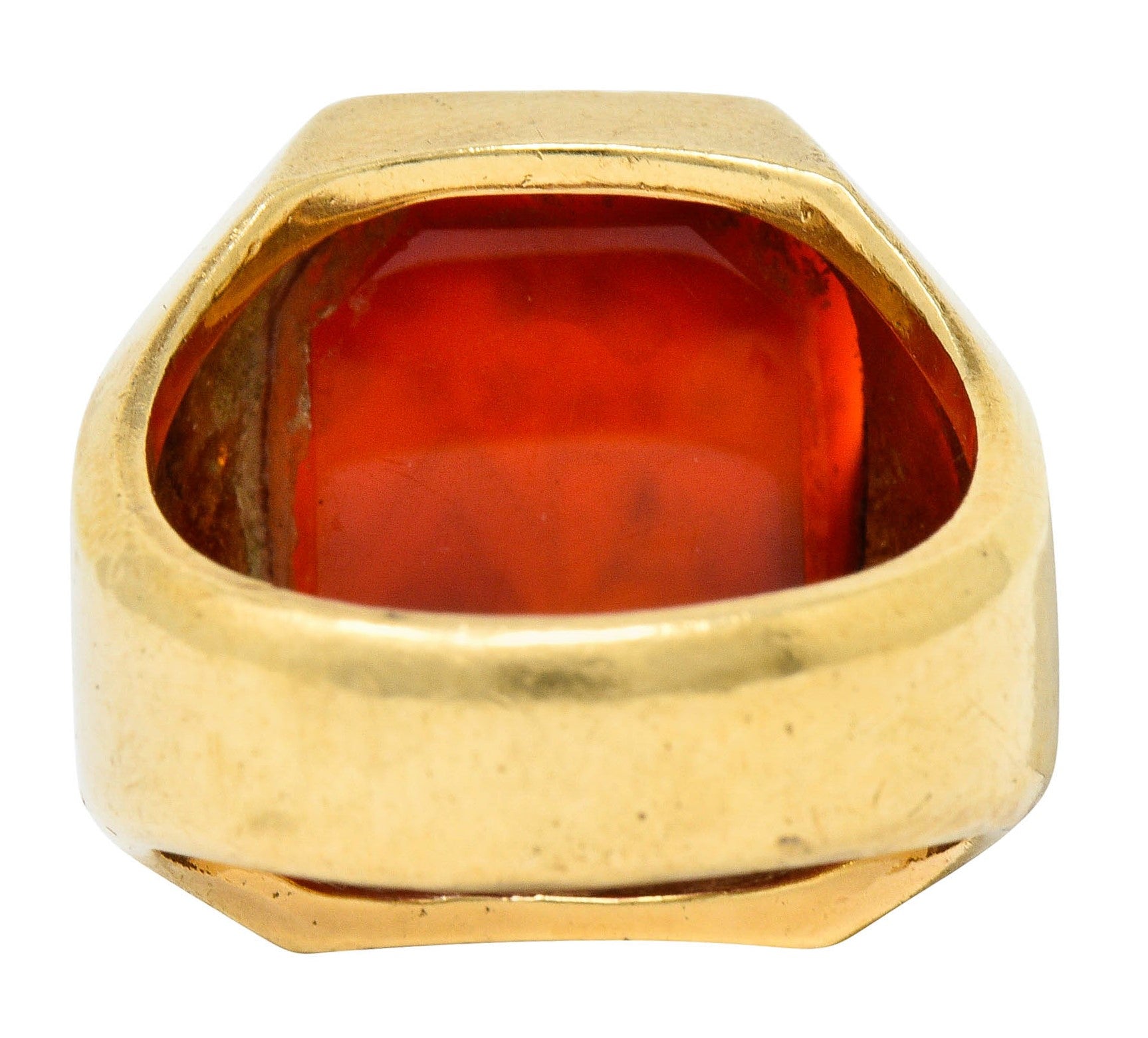 Retro Carnelian Intaglio 14 Karat Gold Men's Signet RingRing - Wilson's Estate Jewelry