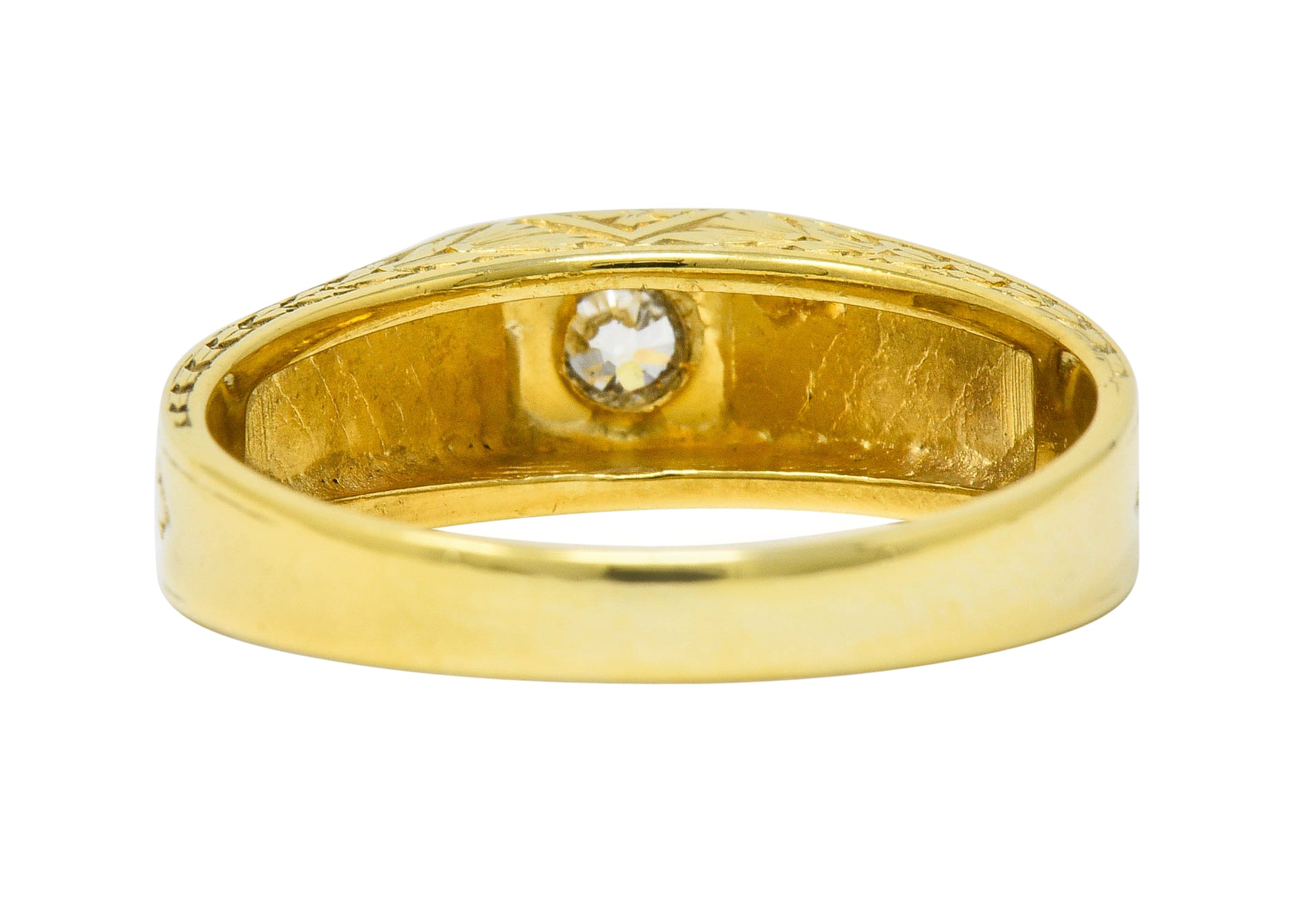 Egyptian Revival Diamond 14 Karat Gold Lotus & Pharaoh RingRing - Wilson's Estate Jewelry