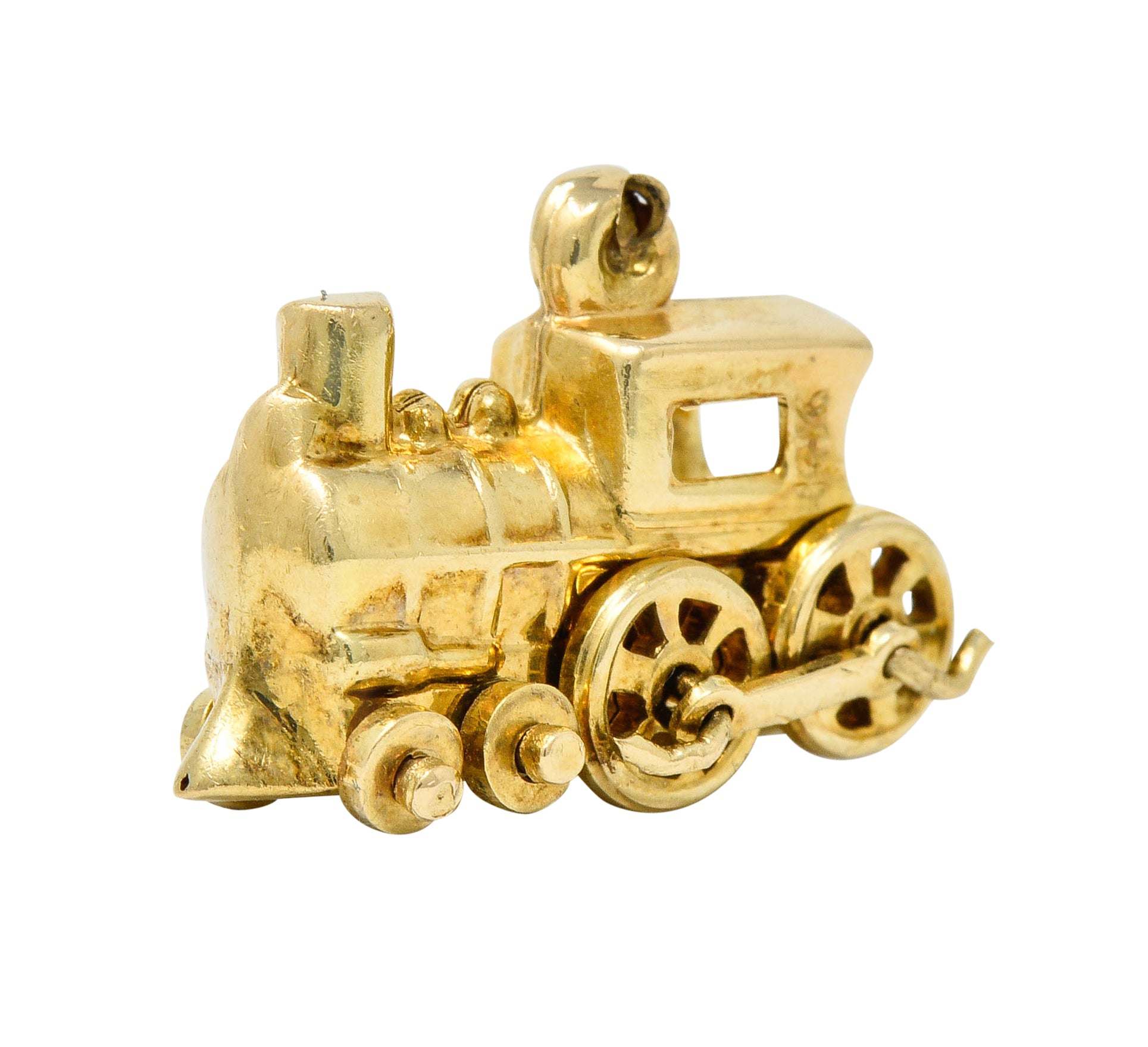 Vintage 14 Karat Gold Steam Engine Train Charmcharm - Wilson's Estate Jewelry