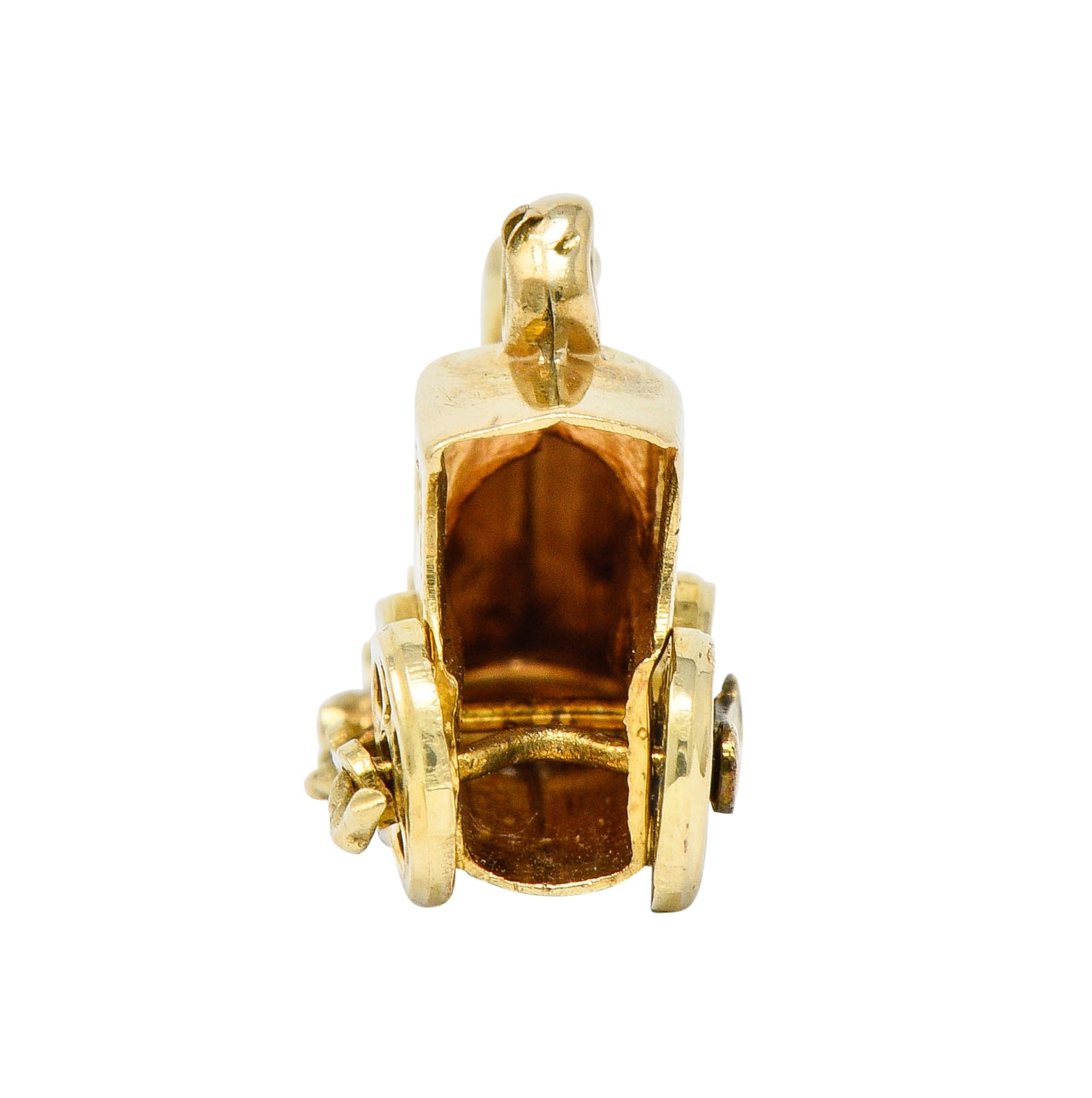 Vintage 14 Karat Gold Steam Engine Train Charmcharm - Wilson's Estate Jewelry