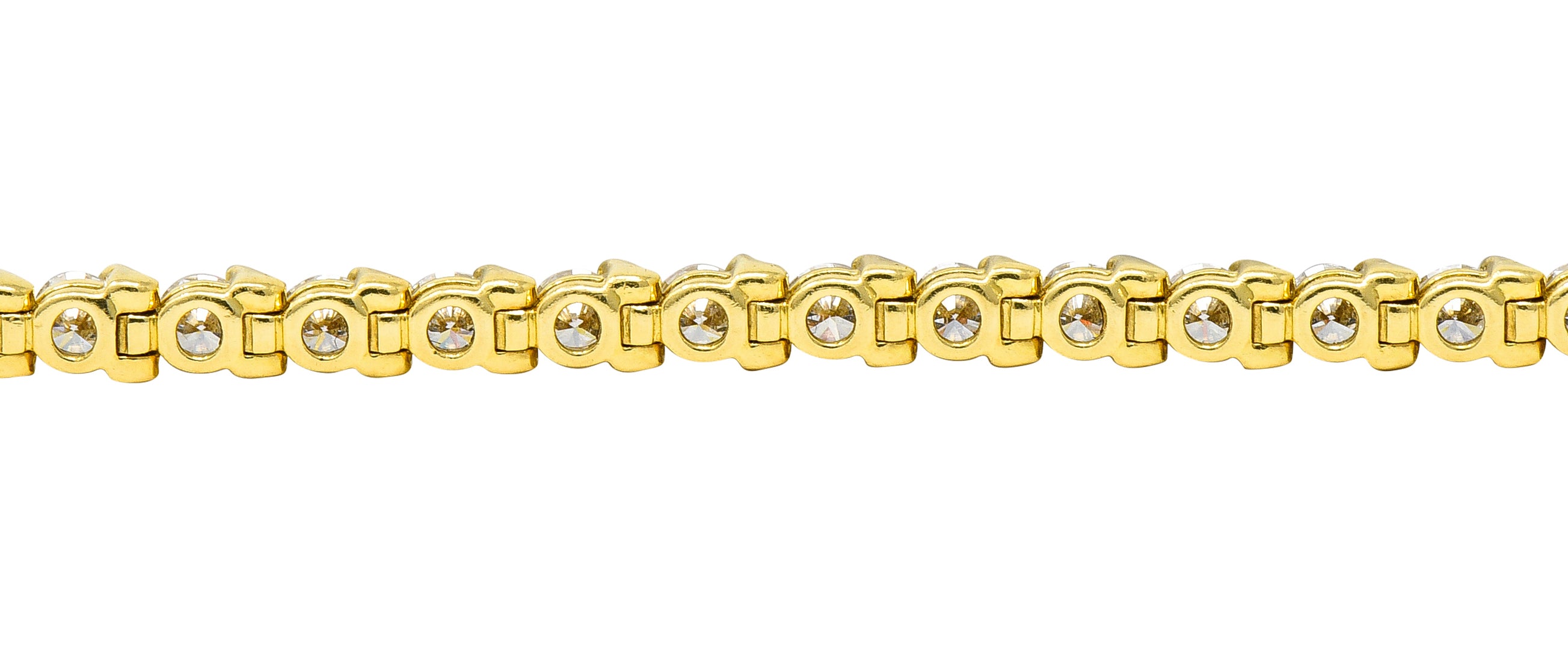 Tiffany & Co. 3.75 CTW Diamond 18 Karat Yellow Gold Vintage Victoria Tennis Bracelet Wilson's Estate Jewelry