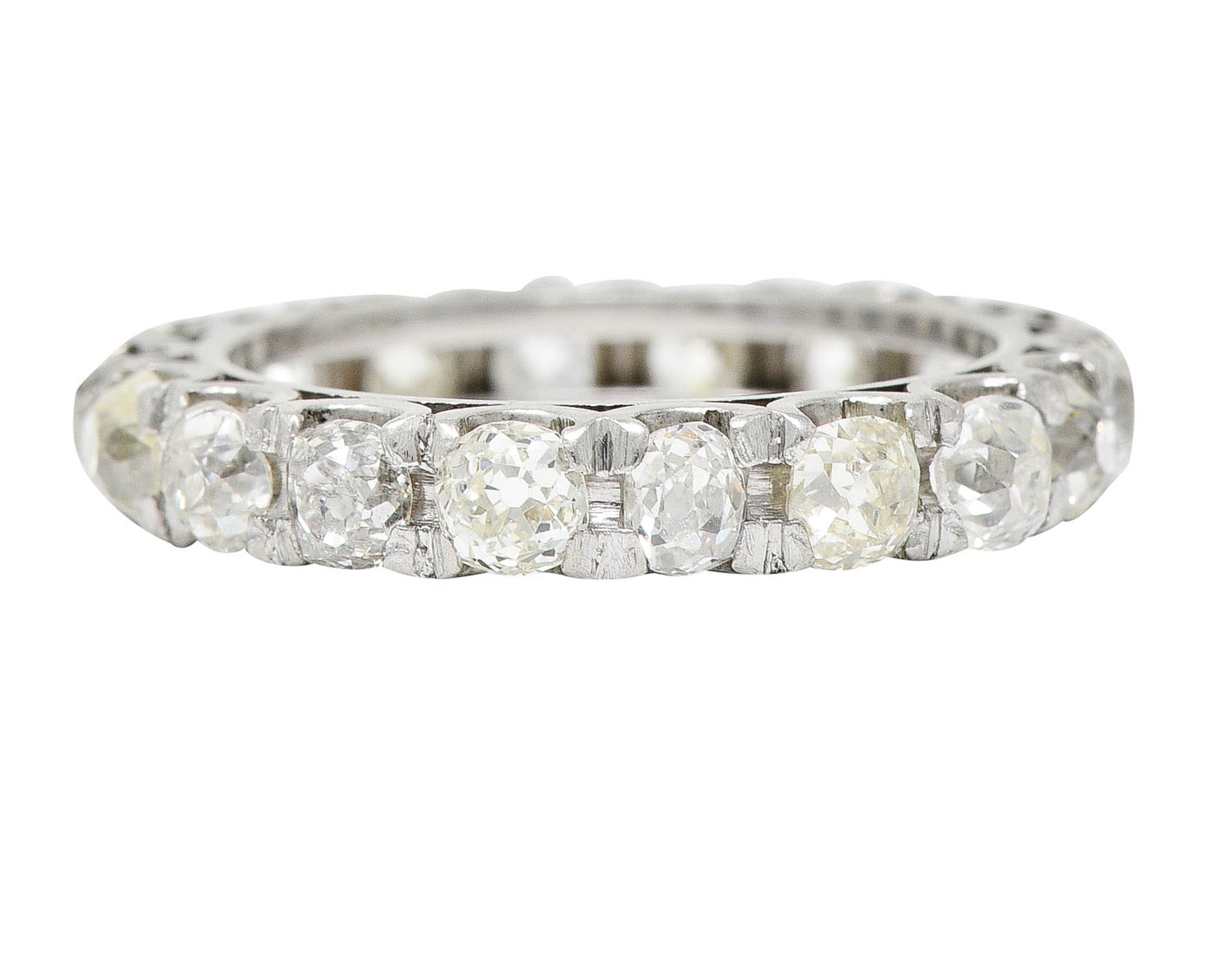 Art Deco 2.50 CTW Old Mine Diamond Platinum Eternity Band RingRing - Wilson's Estate Jewelry