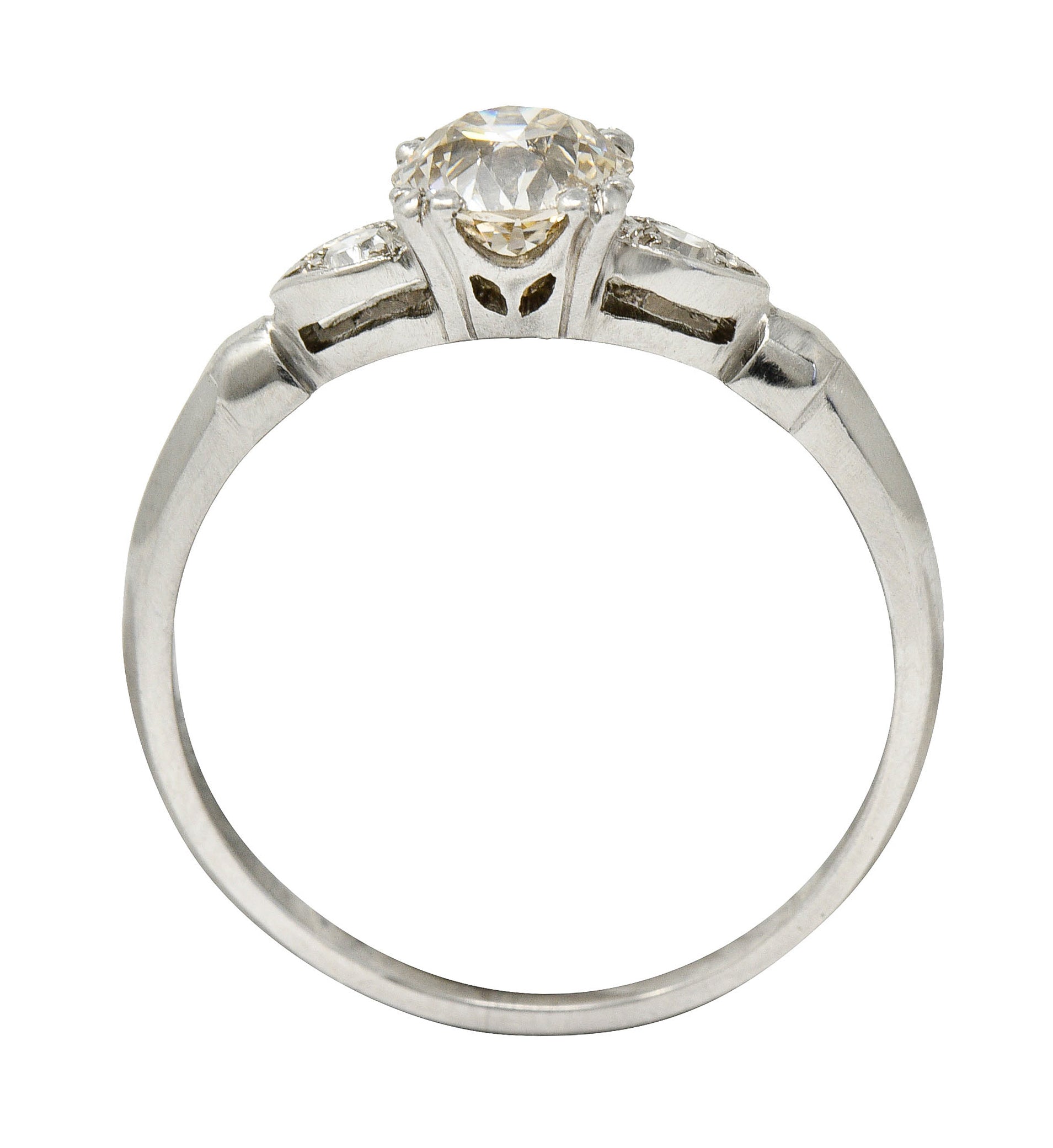 1940's Retro 1.10 CTW Diamond Palladium Engagement RingRing - Wilson's Estate Jewelry