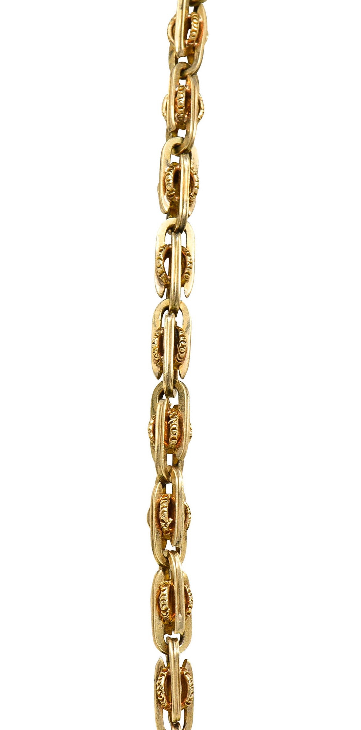 1890's Victorian 14 Karat Gold Chain Link Lariat NecklaceNecklace - Wilson's Estate Jewelry