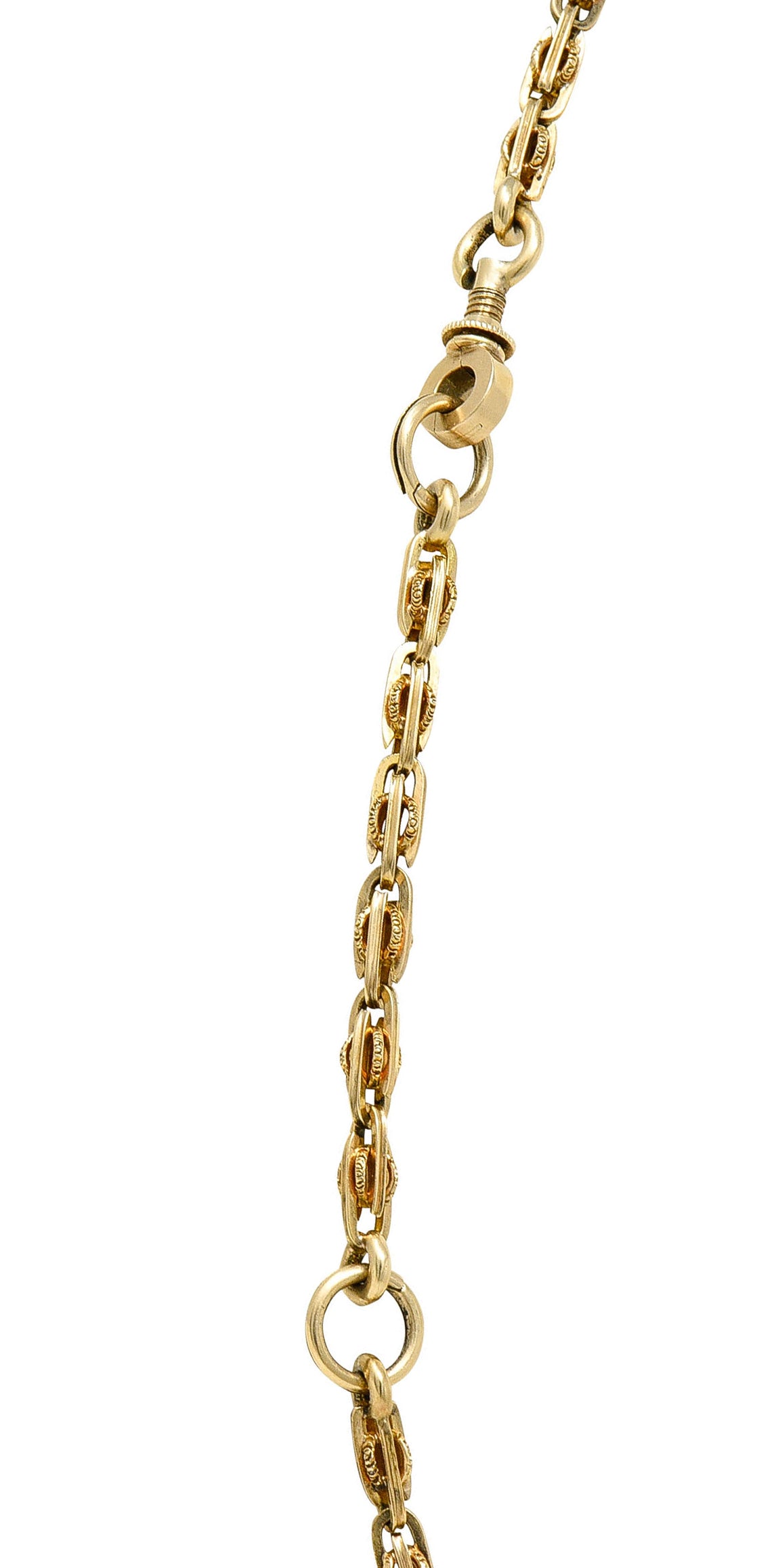 1890's Victorian 14 Karat Gold Chain Link Lariat NecklaceNecklace - Wilson's Estate Jewelry