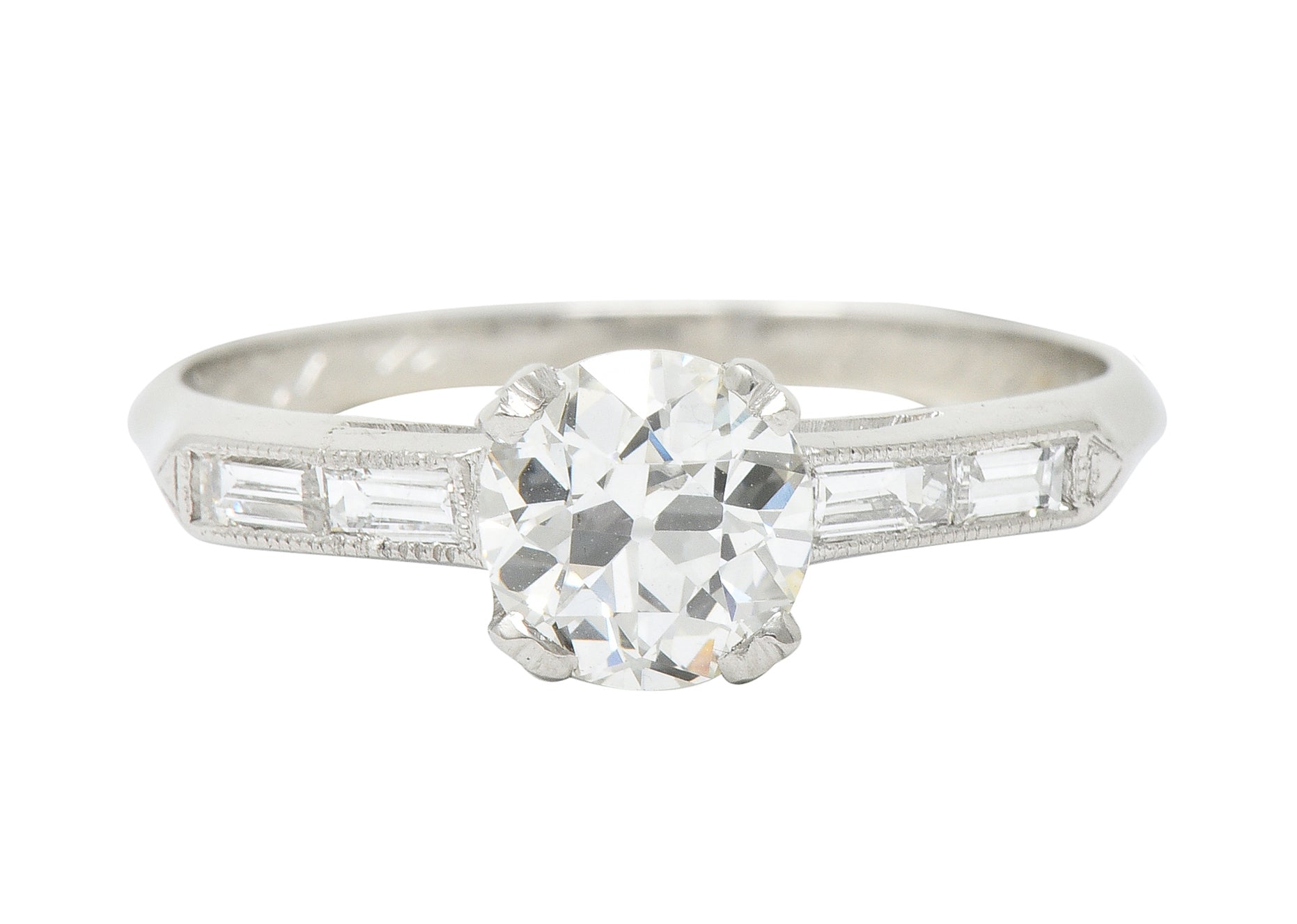 Art Deco 1.21 CTW Old European Cut Diamond Platinum Engagement Ring GIA - Wilson's Estate Jewelry