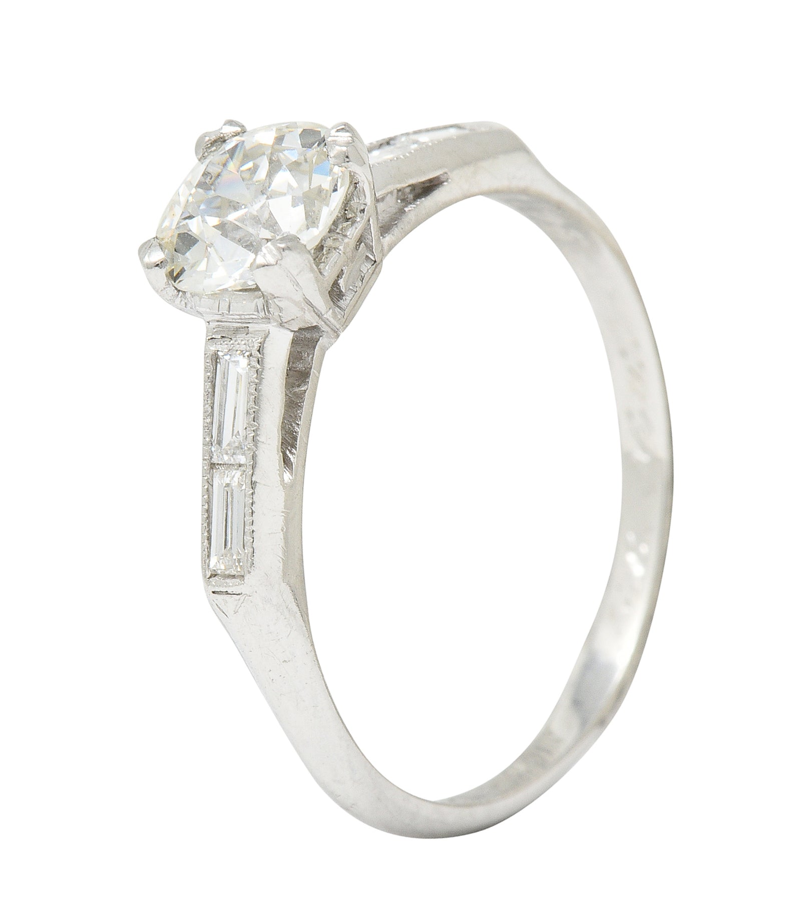 Art Deco 1.21 CTW Old European Cut Diamond Platinum Engagement Ring GIA - Wilson's Estate Jewelry