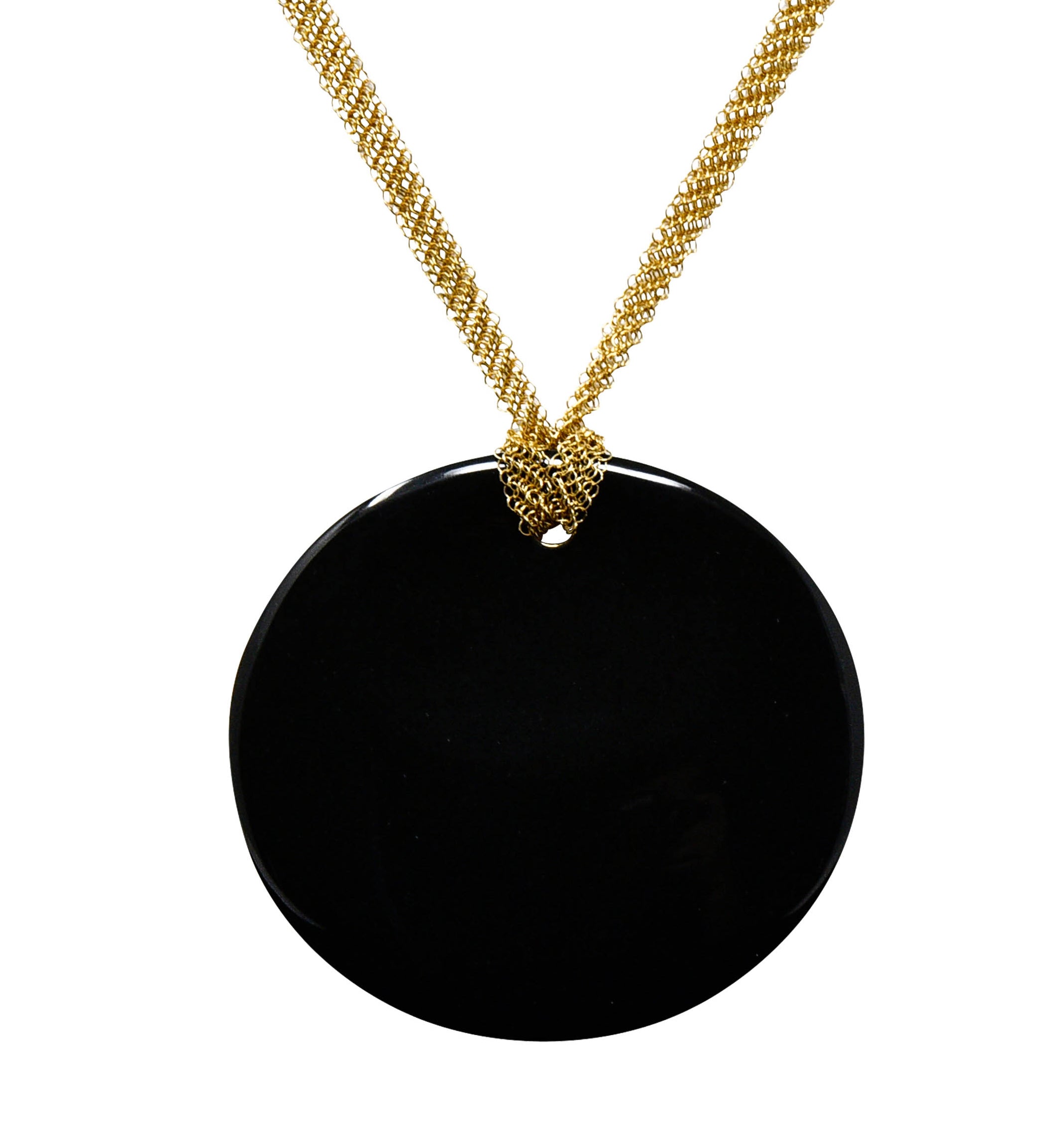 Elsa Peretti Tiffany & Co. Black Nephrite Jade 18 Karat Gold Touchstone Pendant NecklaceNecklace - Wilson's Estate Jewelry