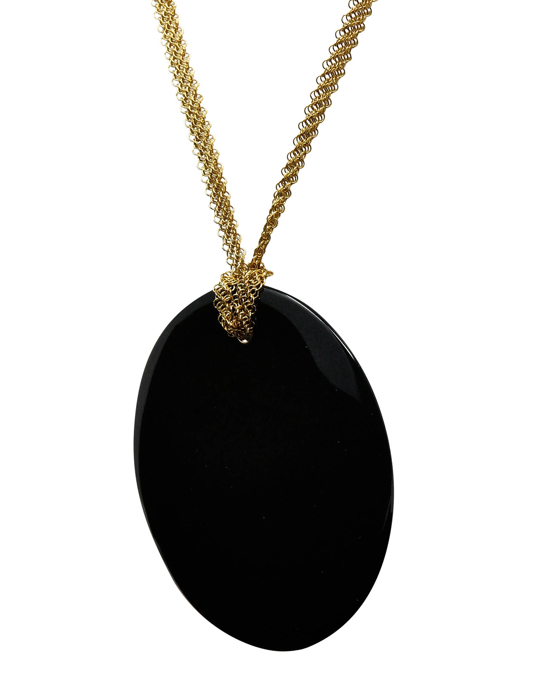 Elsa Peretti Tiffany & Co. Black Nephrite Jade 18 Karat Gold Touchstone Pendant NecklaceNecklace - Wilson's Estate Jewelry