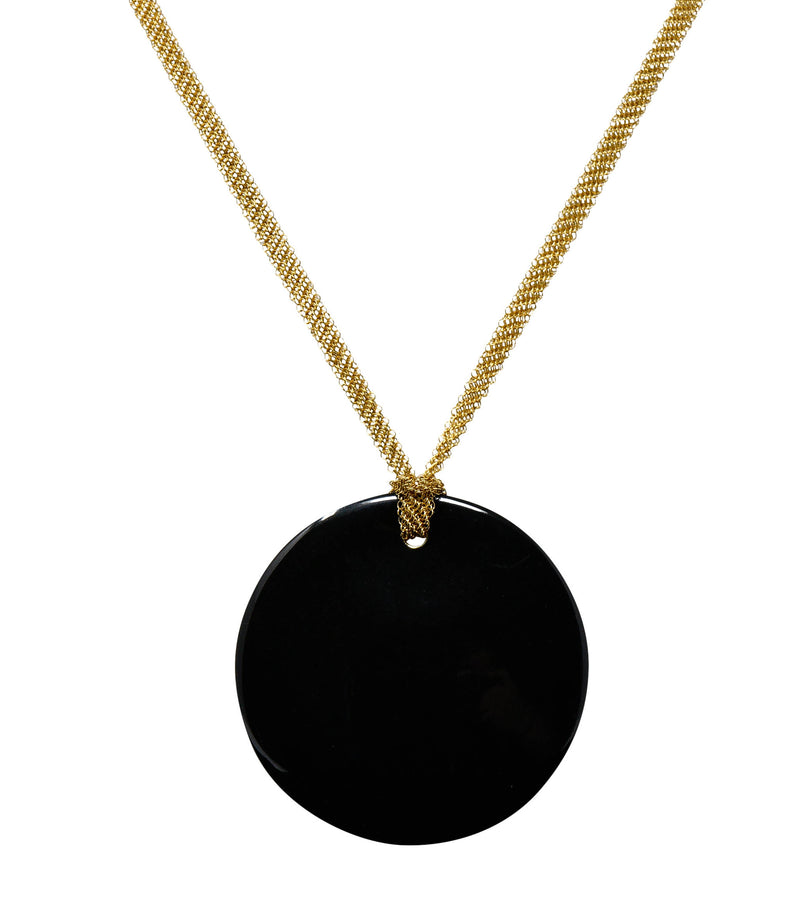 Elsa Peretti Tiffany & Co. Black Nephrite Jade 18 Karat Gold Touchstone Pendant NecklaceNecklace - Wilson's Estate Jewelry