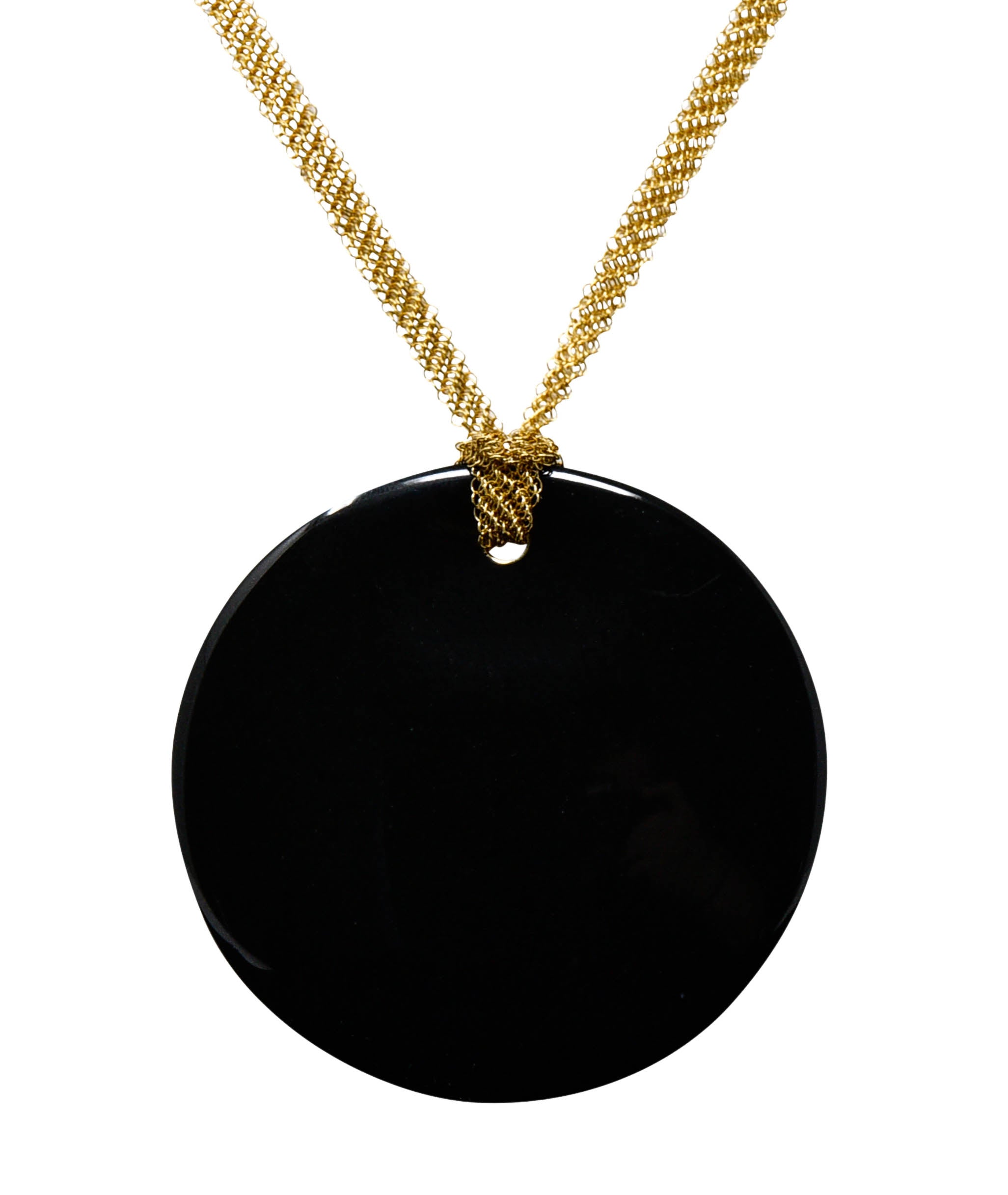 Elsa Peretti Tiffany & Co. Black Nephrite Jade 18 Karat Gold Touchstone Pendant NecklaceNecklace - Wilson's Estate Jewelry