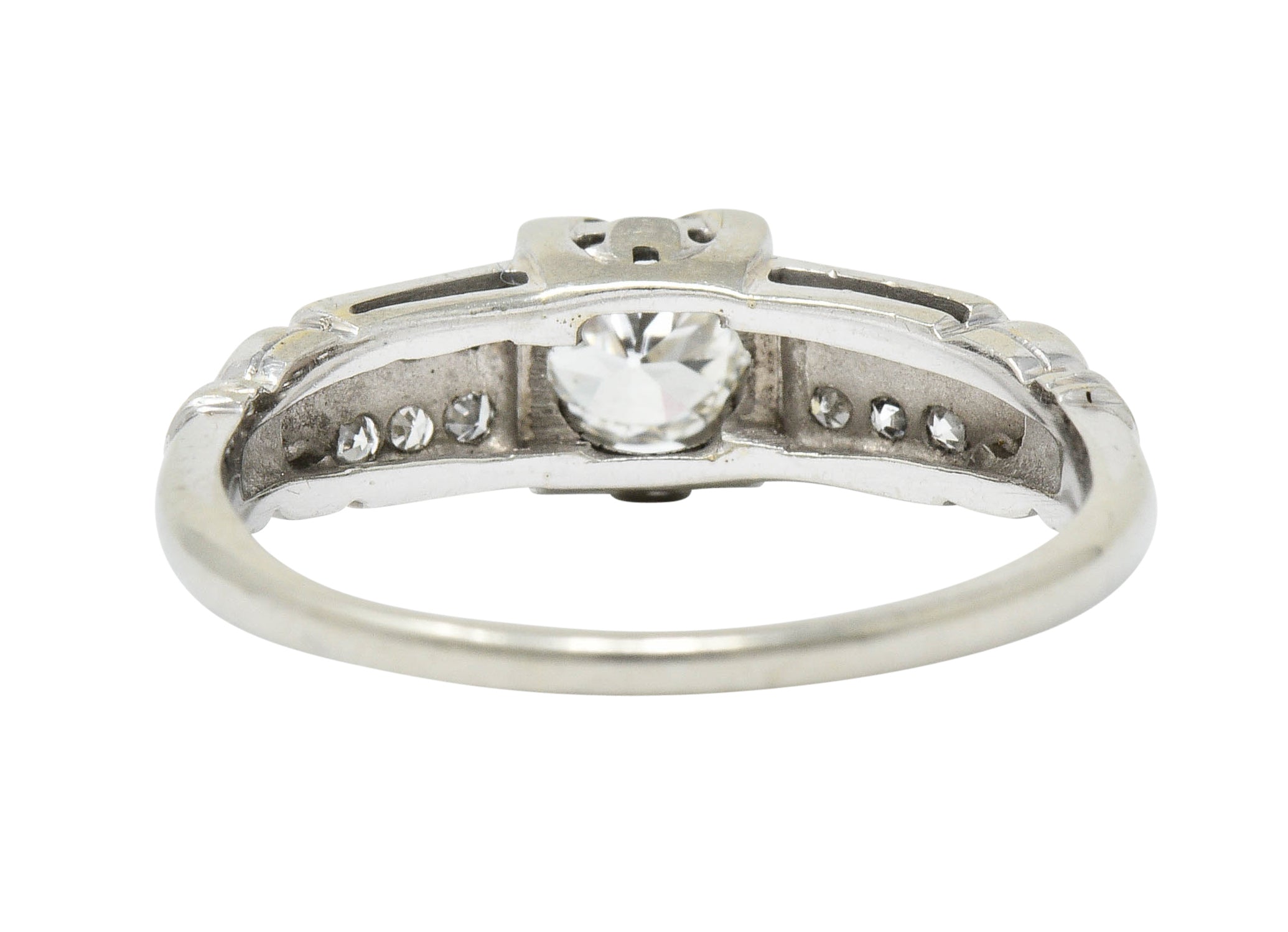 J.R. Wood & Sons Art Deco 0.62 CTW Diamond 18 Karat White Gold Engagement RingRing - Wilson's Estate Jewelry