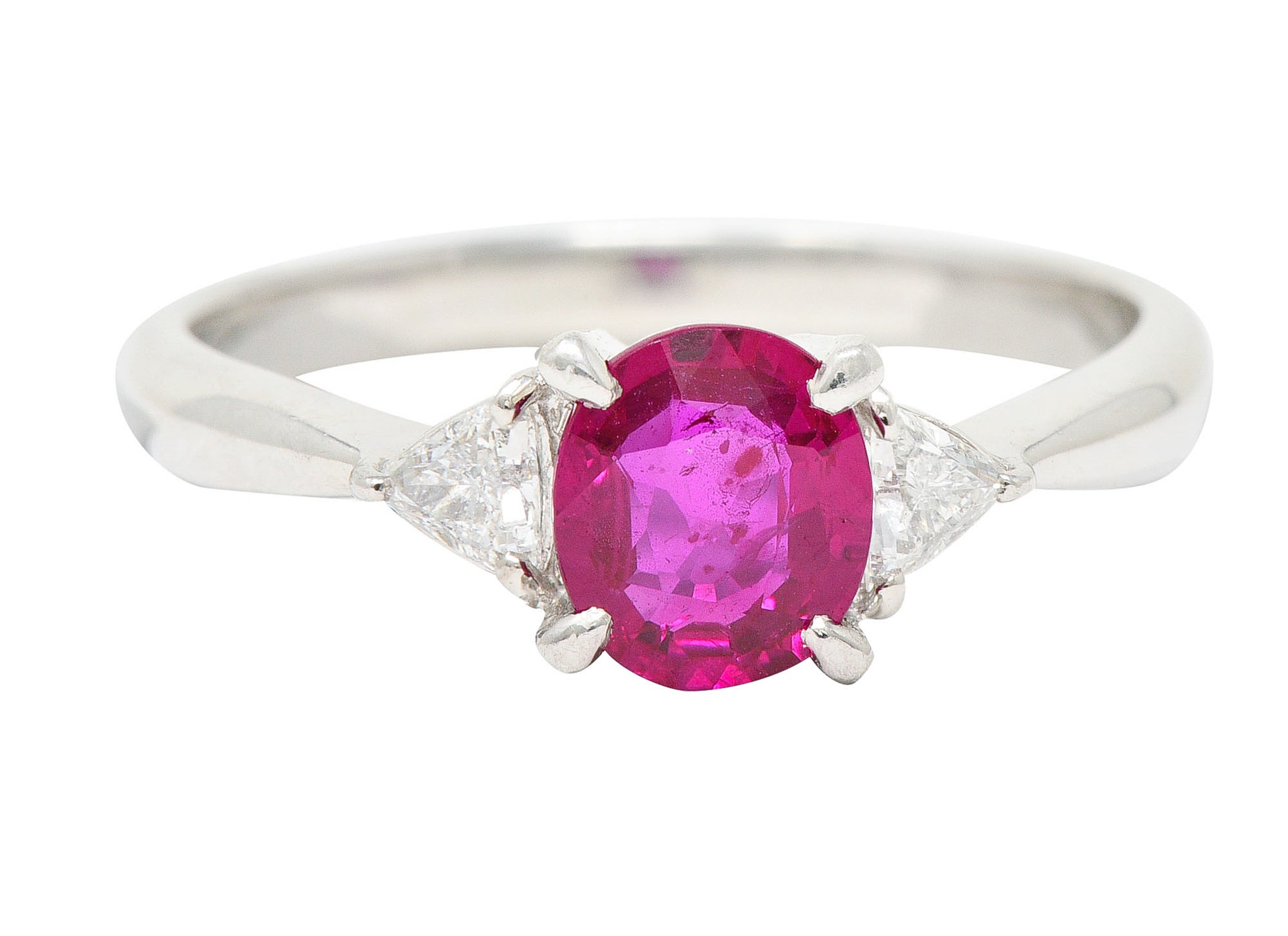 .11111 Contemporary 1.29 CTW Ruby Diamond Platinum Gemstone RingRings - Wilson's Estate Jewelry