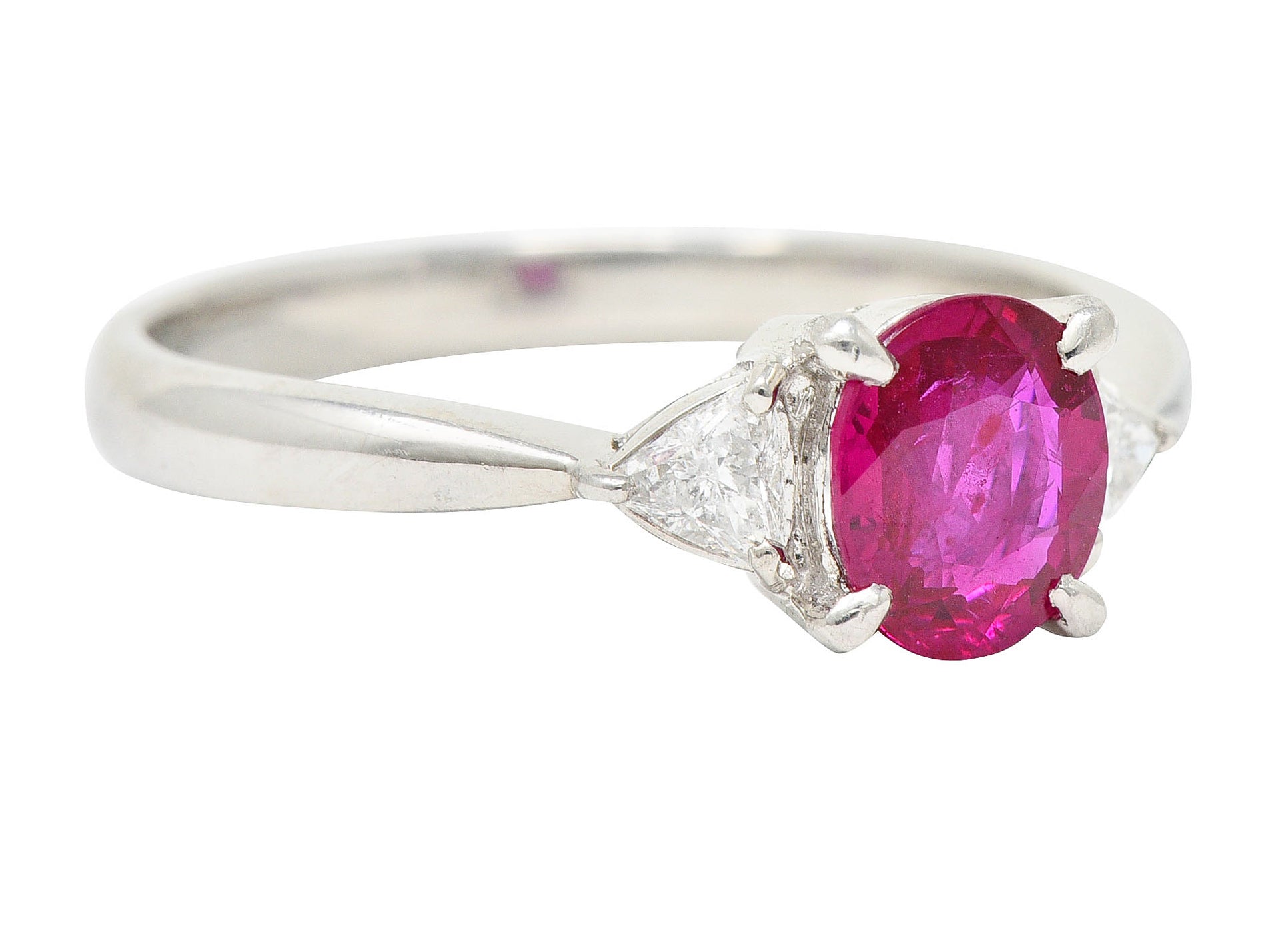 .11111 Contemporary 1.29 CTW Ruby Diamond Platinum Gemstone RingRings - Wilson's Estate Jewelry