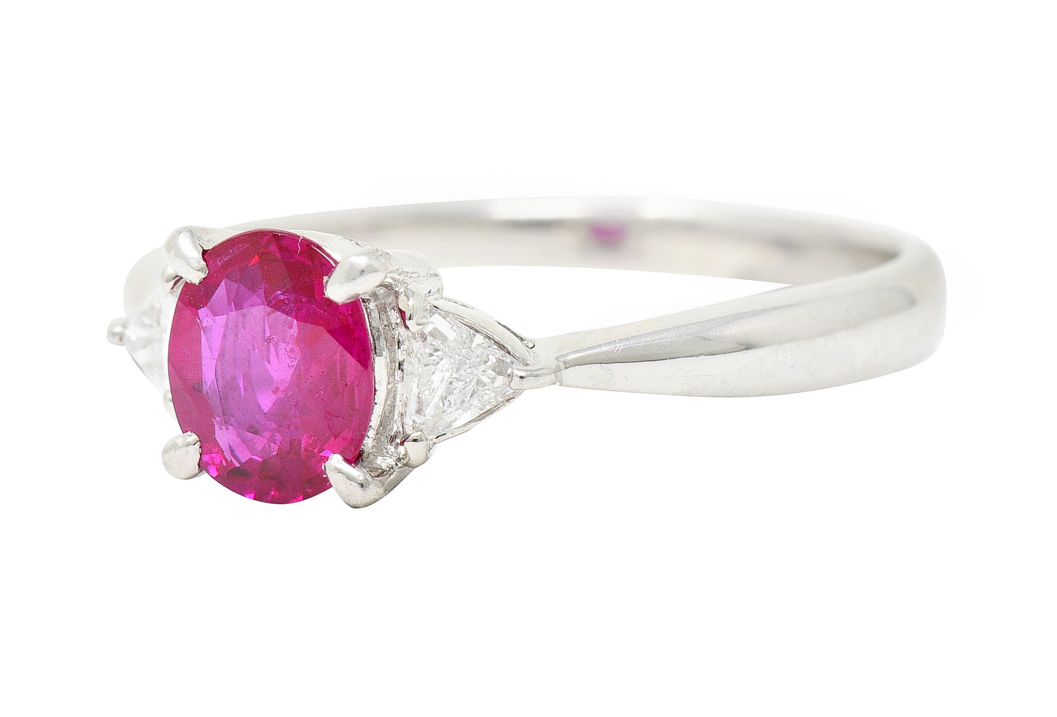 .11111 Contemporary 1.29 CTW Ruby Diamond Platinum Gemstone RingRings - Wilson's Estate Jewelry