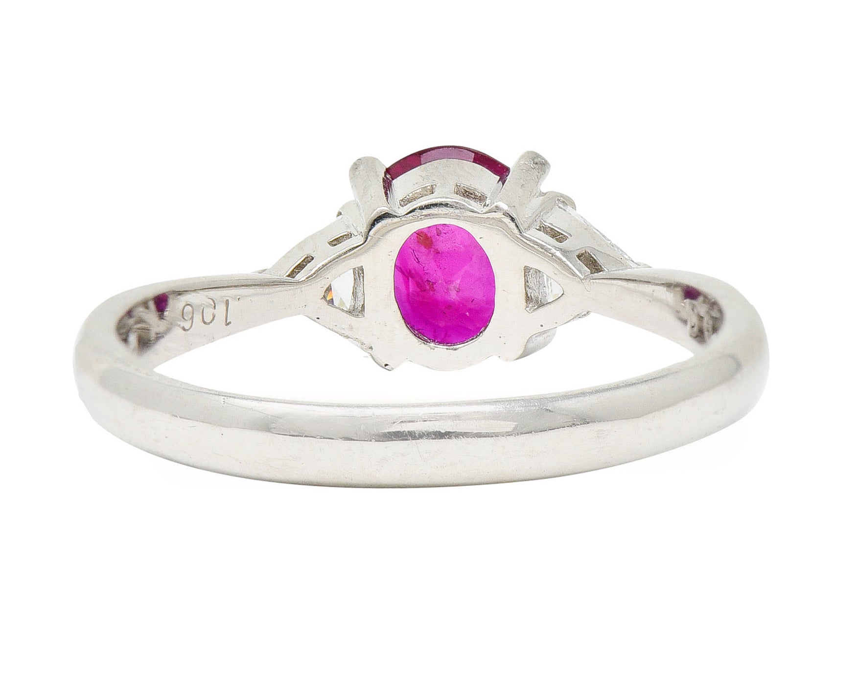 .11111 Contemporary 1.29 CTW Ruby Diamond Platinum Gemstone RingRings - Wilson's Estate Jewelry