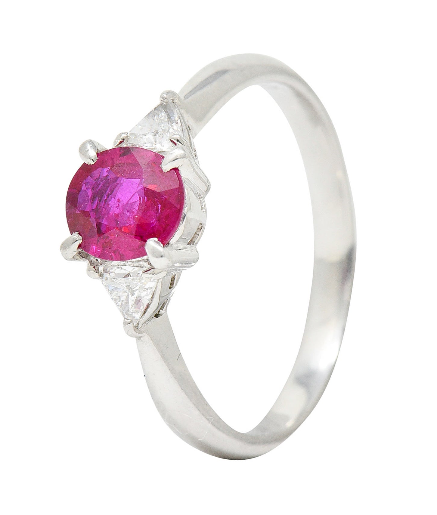 .11111 Contemporary 1.29 CTW Ruby Diamond Platinum Gemstone RingRings - Wilson's Estate Jewelry