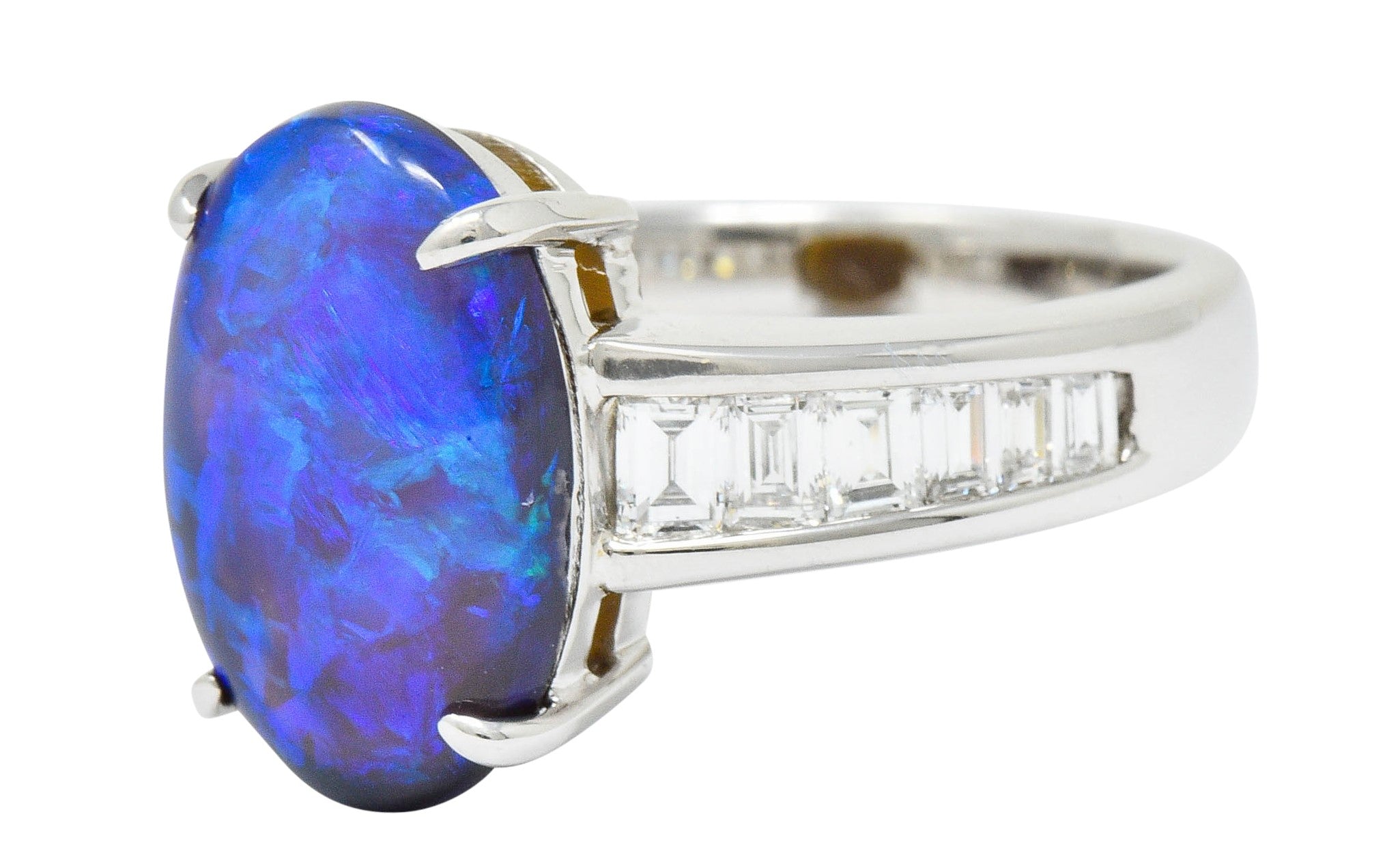 Contemporary Opal 1.27 CTW Diamond Platinum Gemstone RingRing - Wilson's Estate Jewelry