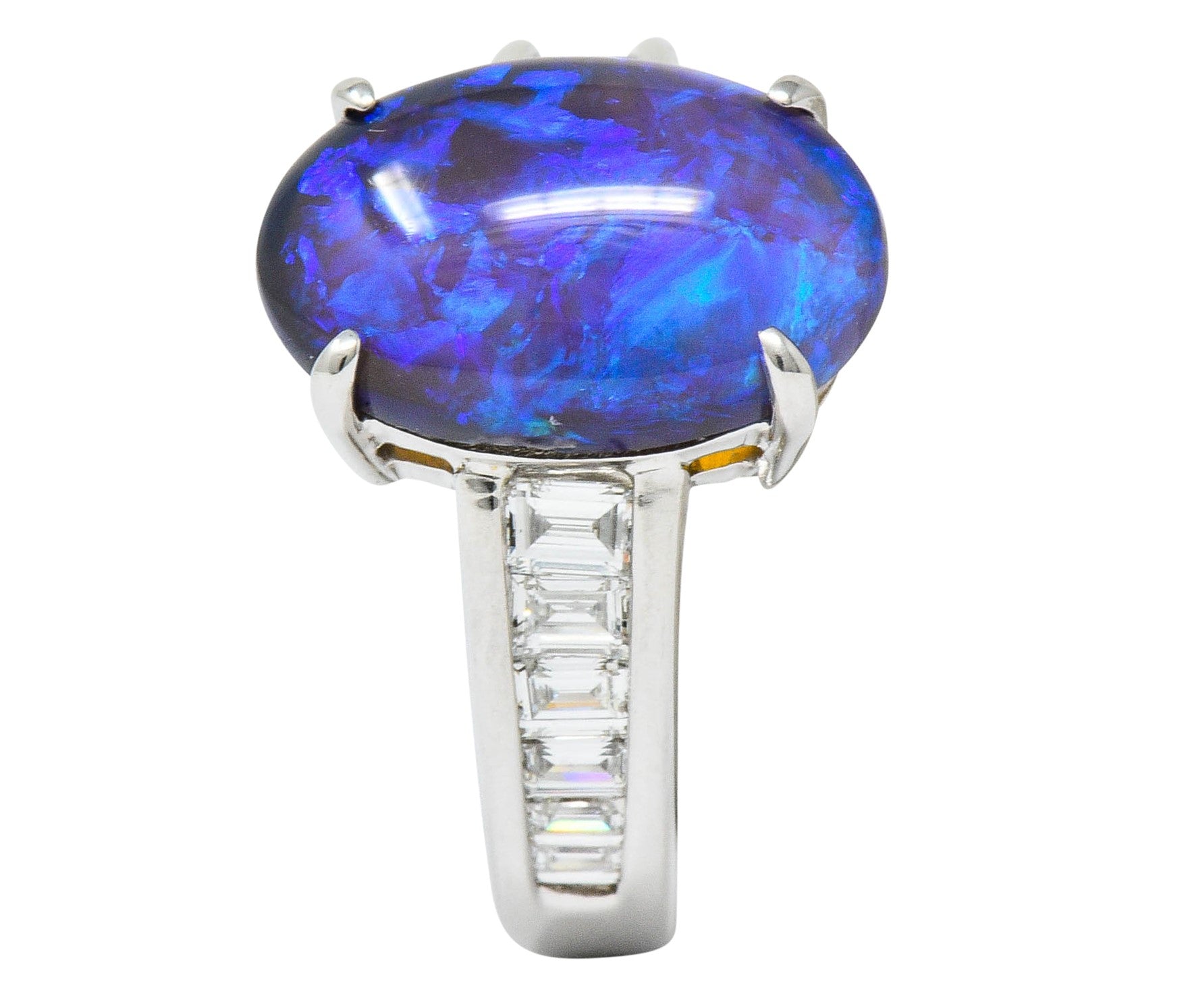 Contemporary Opal 1.27 CTW Diamond Platinum Gemstone RingRing - Wilson's Estate Jewelry