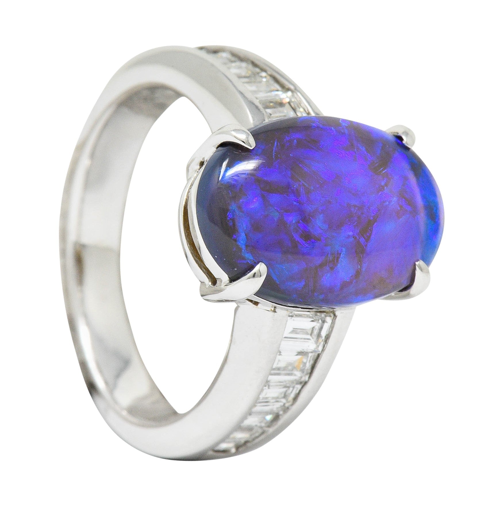 Contemporary Opal 1.27 CTW Diamond Platinum Gemstone RingRing - Wilson's Estate Jewelry