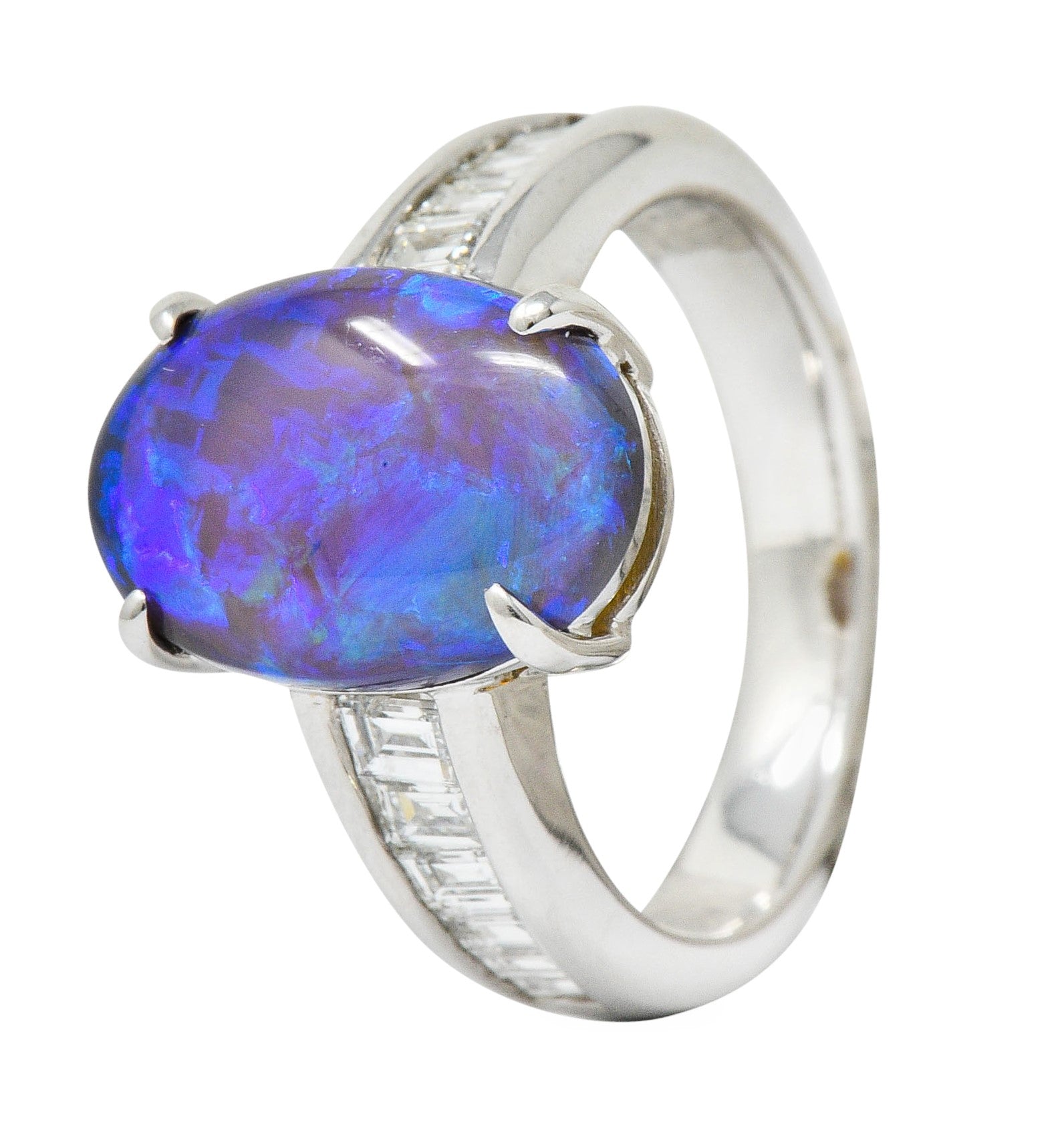 Contemporary Opal 1.27 CTW Diamond Platinum Gemstone RingRing - Wilson's Estate Jewelry