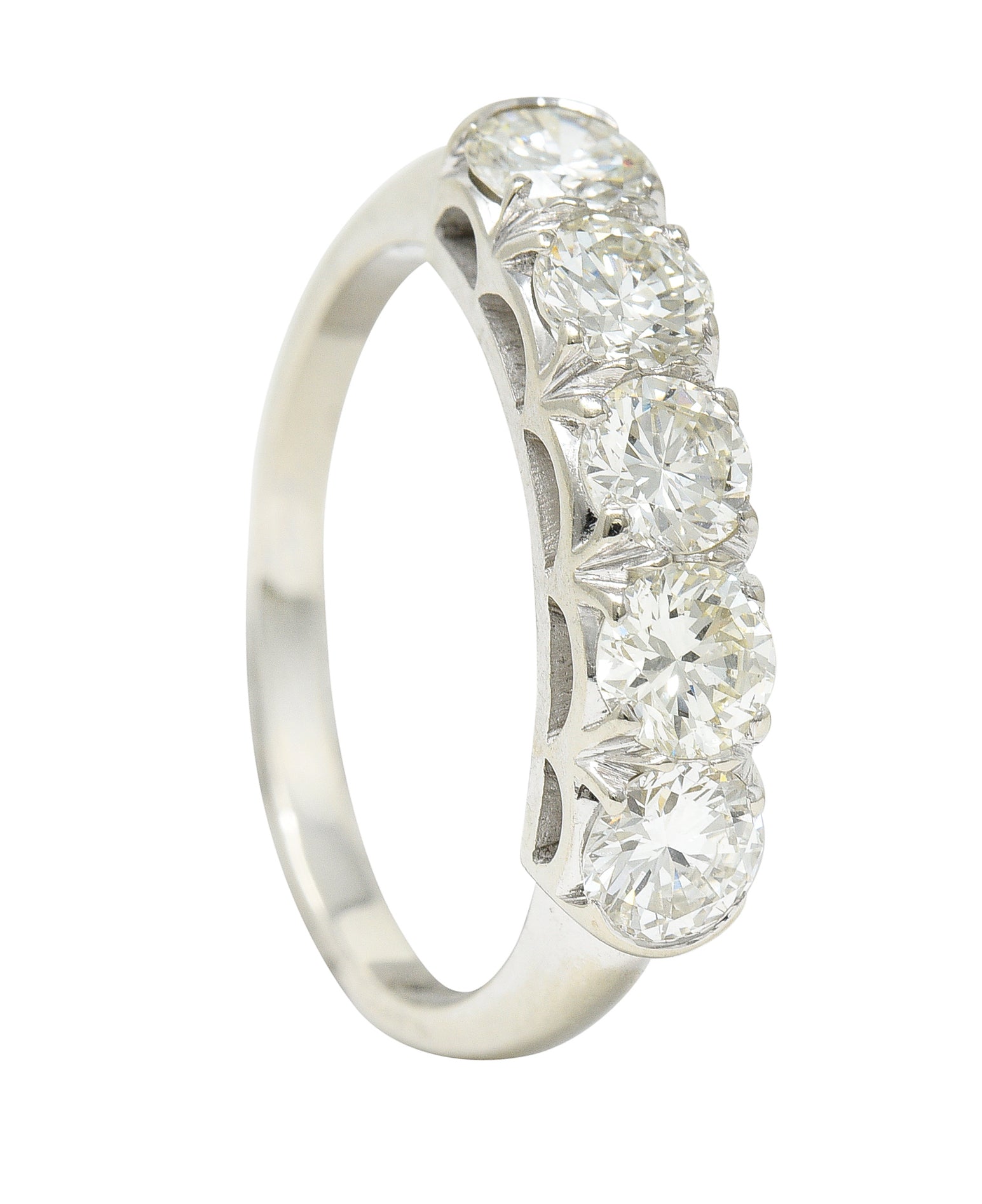 Contemporary 1.49 CTW Diamond 18 Karat White Gold Band RingRing - Wilson's Estate Jewelry