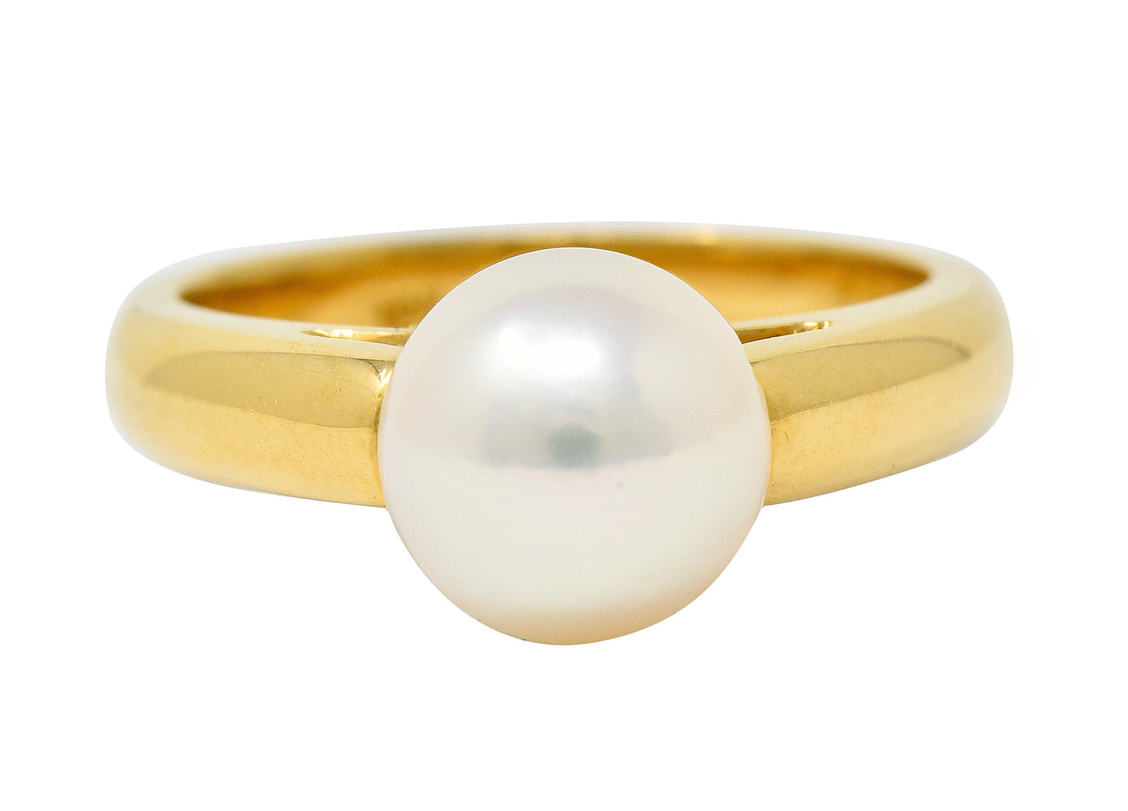 1990's Vintage Cultured Pearl 18 Karat Gold Gemstone RingRing - Wilson's Estate Jewelry