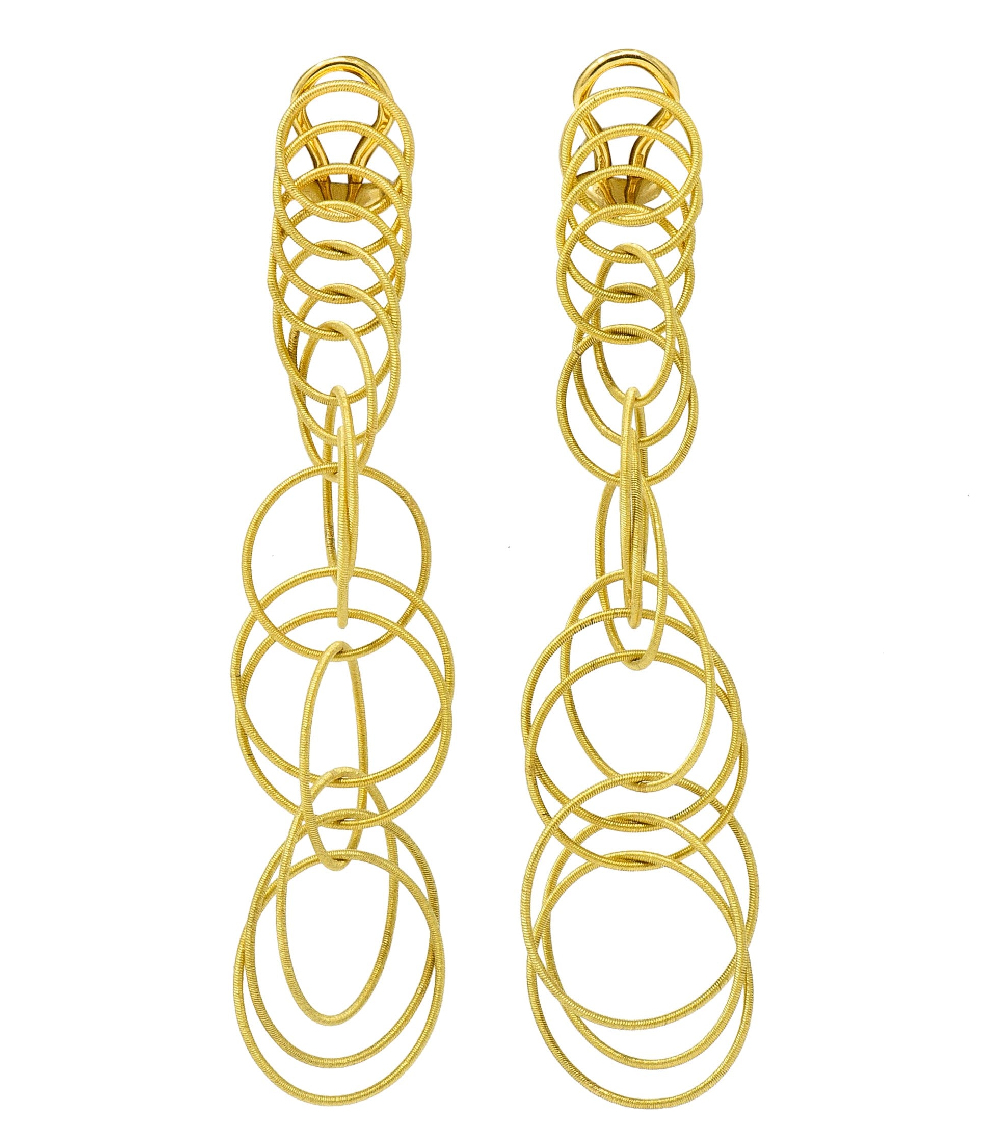 Buccellati 18 Karat Gold Hawaii Waikiki Circle Long Pendant EarringsEarrings - Wilson's Estate Jewelry