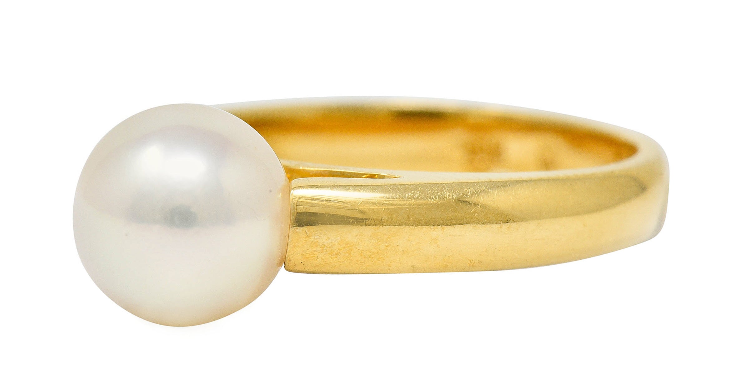 1990's Vintage Cultured Pearl 18 Karat Gold Gemstone RingRing - Wilson's Estate Jewelry