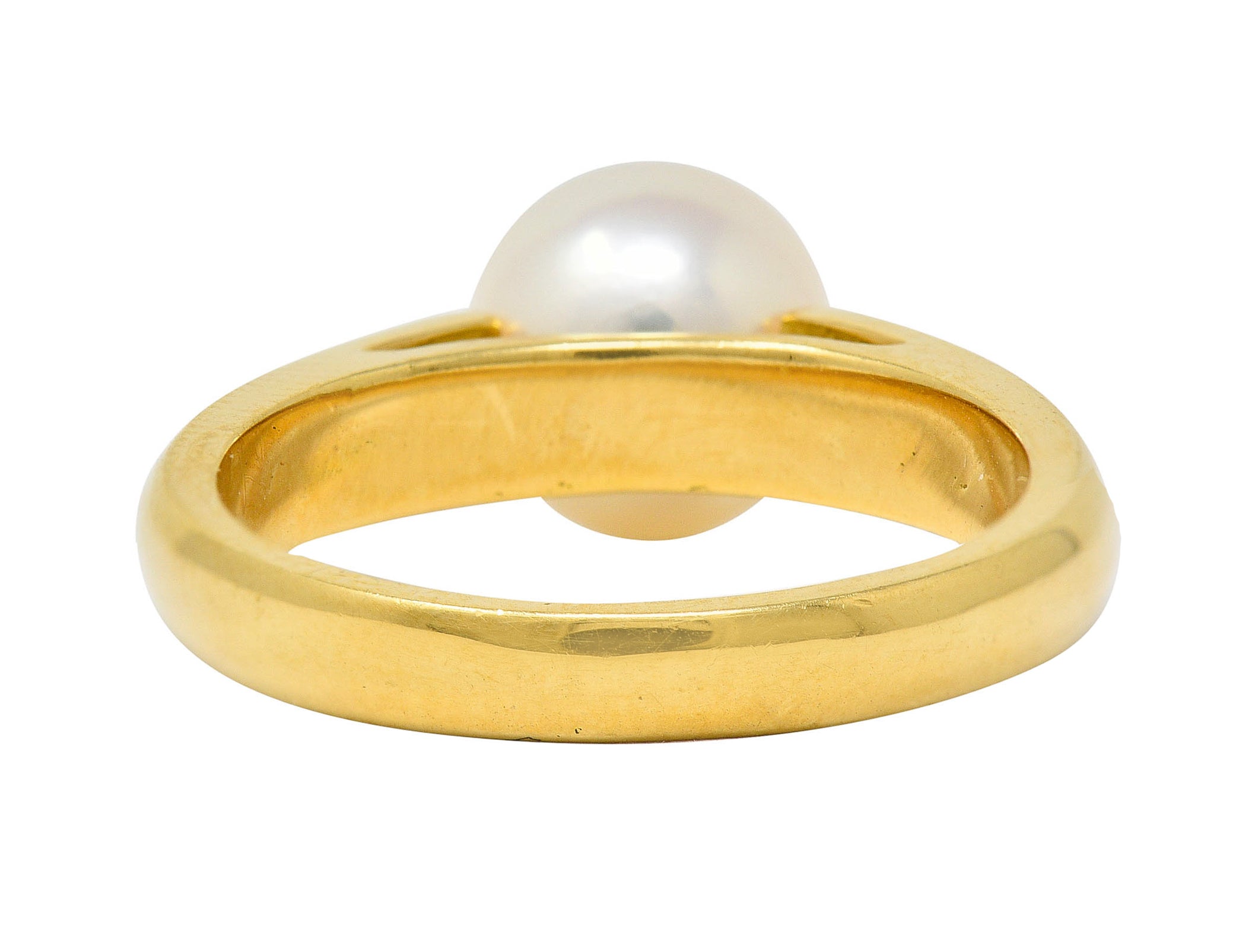 1990's Vintage Cultured Pearl 18 Karat Gold Gemstone RingRing - Wilson's Estate Jewelry