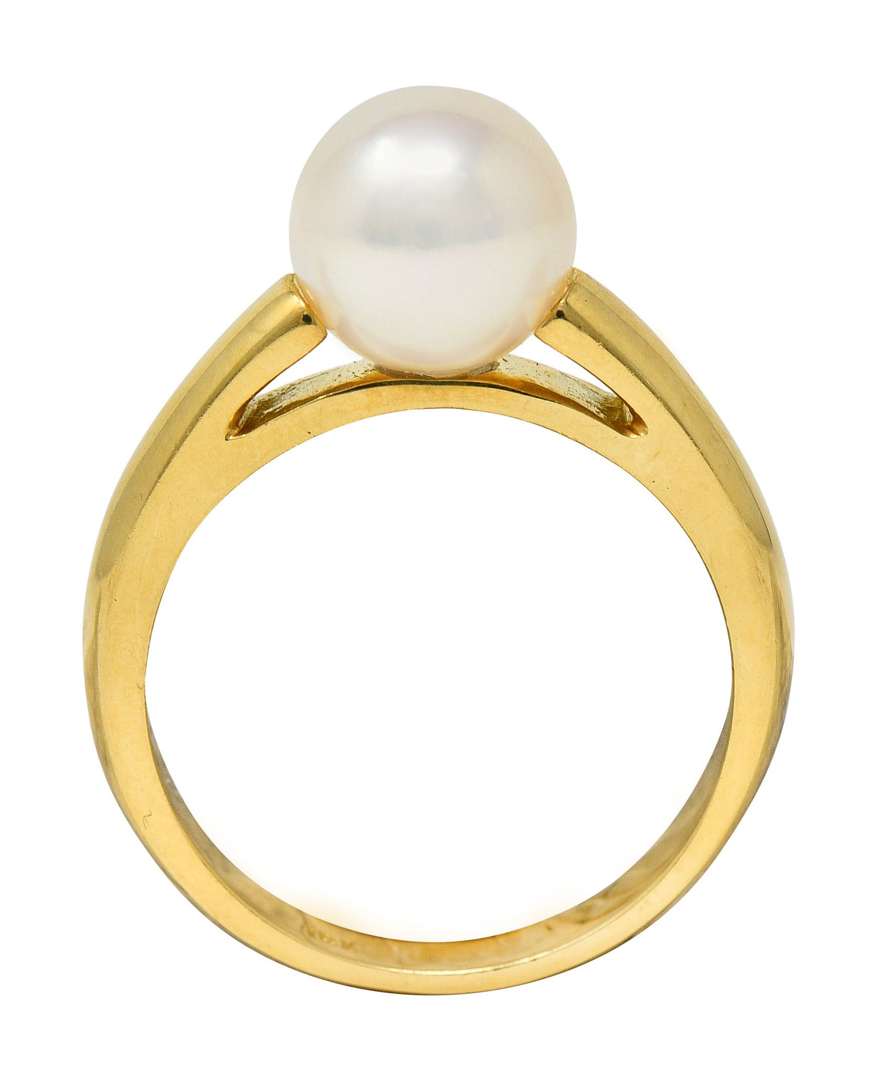 1990's Vintage Cultured Pearl 18 Karat Gold Gemstone RingRing - Wilson's Estate Jewelry