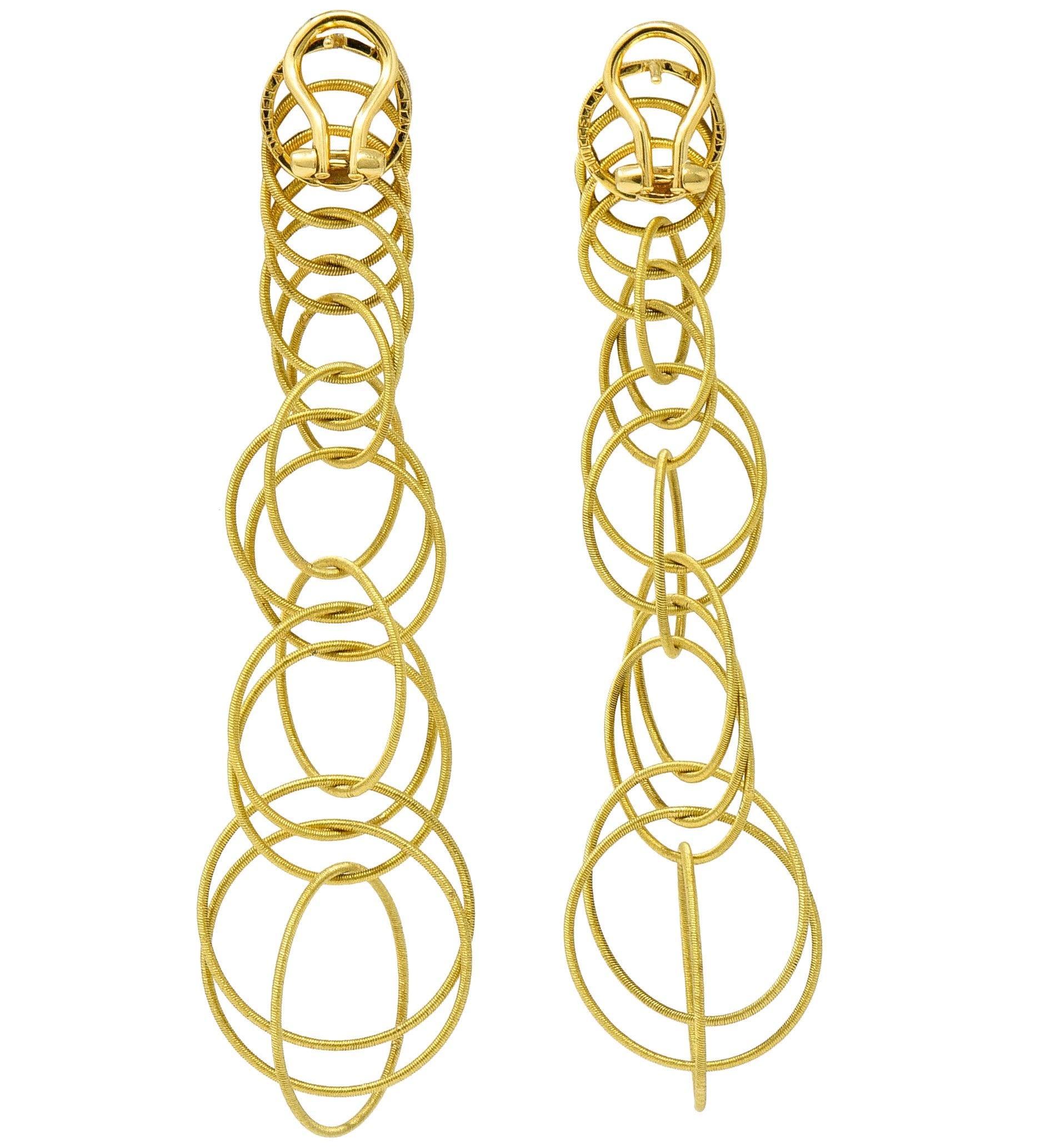 Buccellati 18 Karat Gold Hawaii Waikiki Circle Long Pendant EarringsEarrings - Wilson's Estate Jewelry