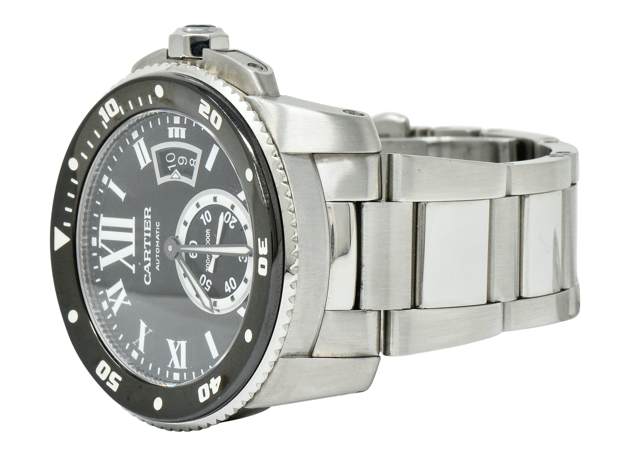 Cartier Calibre de Cartier Diver Stainless Steel Automatic Men's Watch W7100057bracelet - Wilson's Estate Jewelry