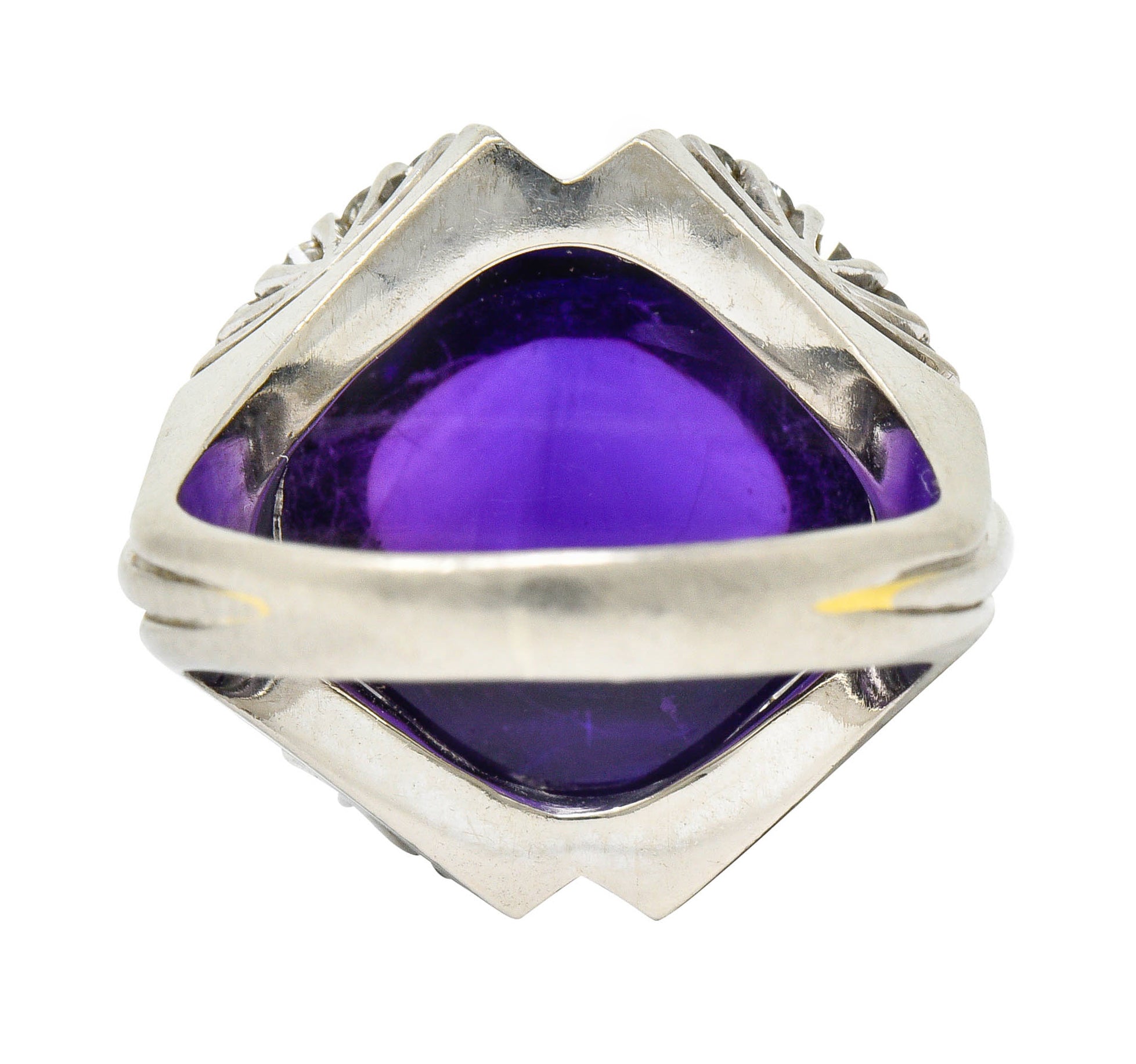 Spritzer & Fuhrmann Vintage Amethyst Diamond 18 Karat White Gold Cocktail RingRing - Wilson's Estate Jewelry