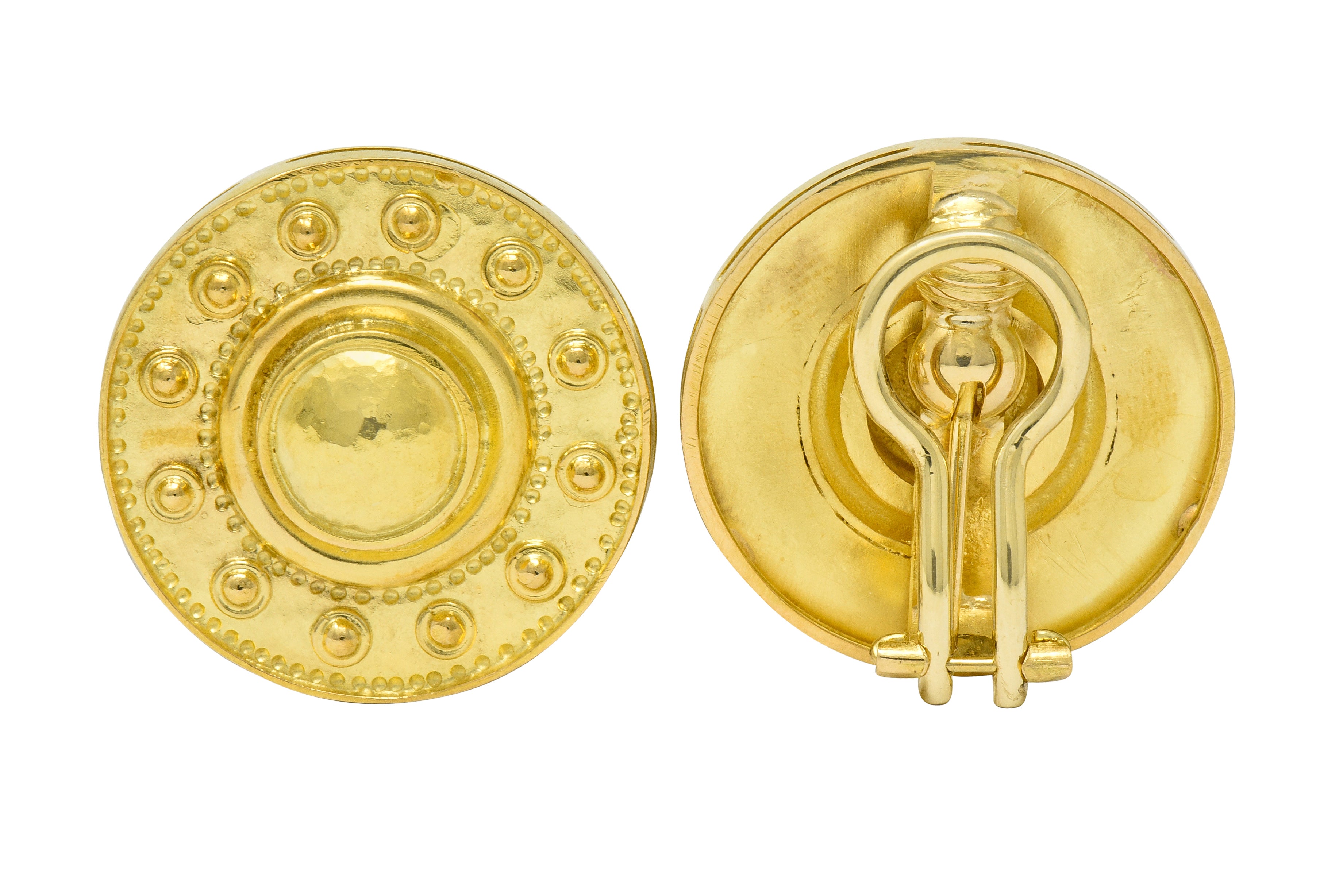 Elizabeth Locke Contemporary 18 Karat Gold Daisy Earrings - Wilson's Estate Jewelry