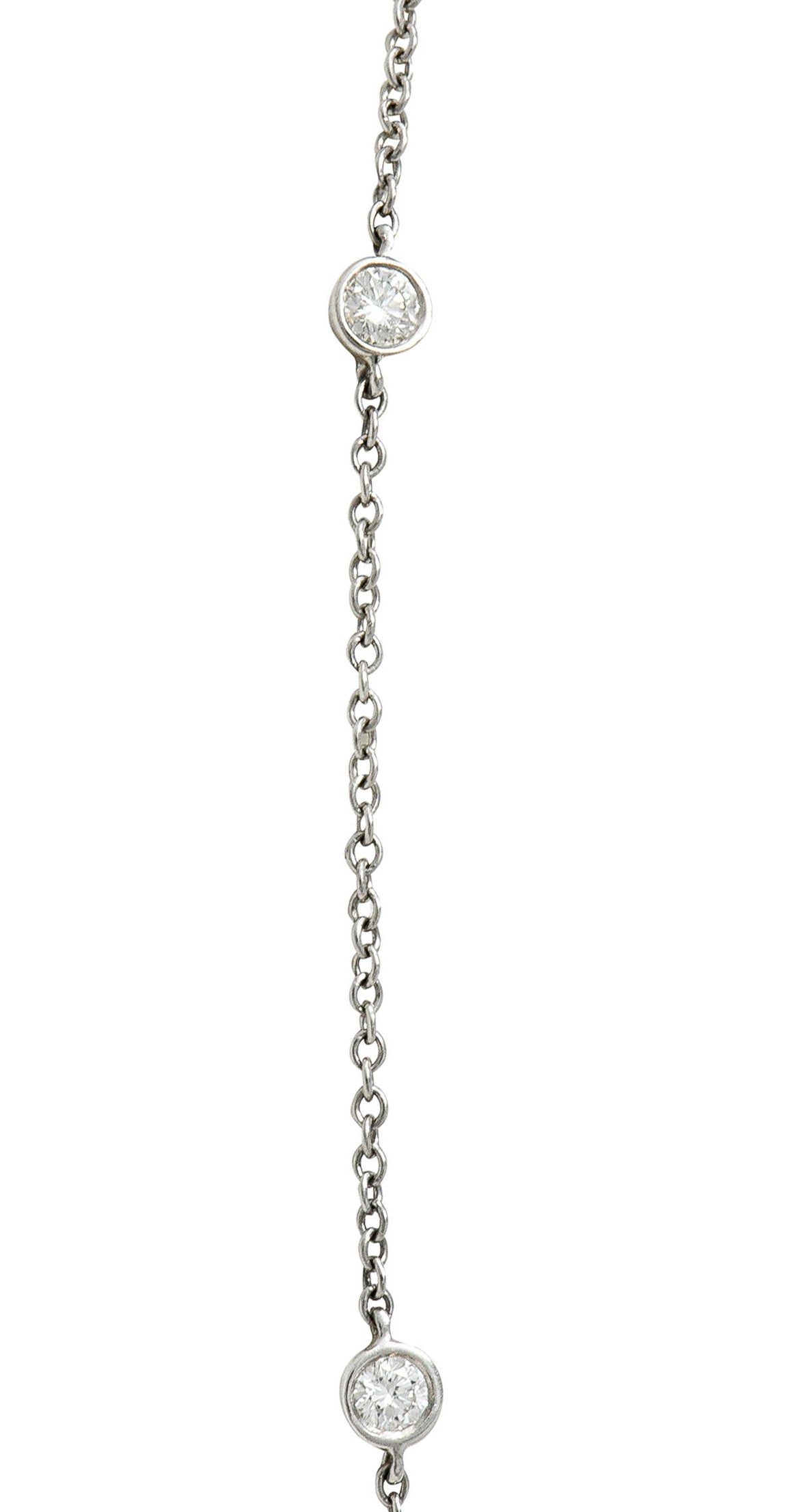 Tiffany & Co. Elsa Peretti 1.00 CTW Diamond Platinum Diamonds By The Yard Lariat NecklaceNecklace - Wilson's Estate Jewelry