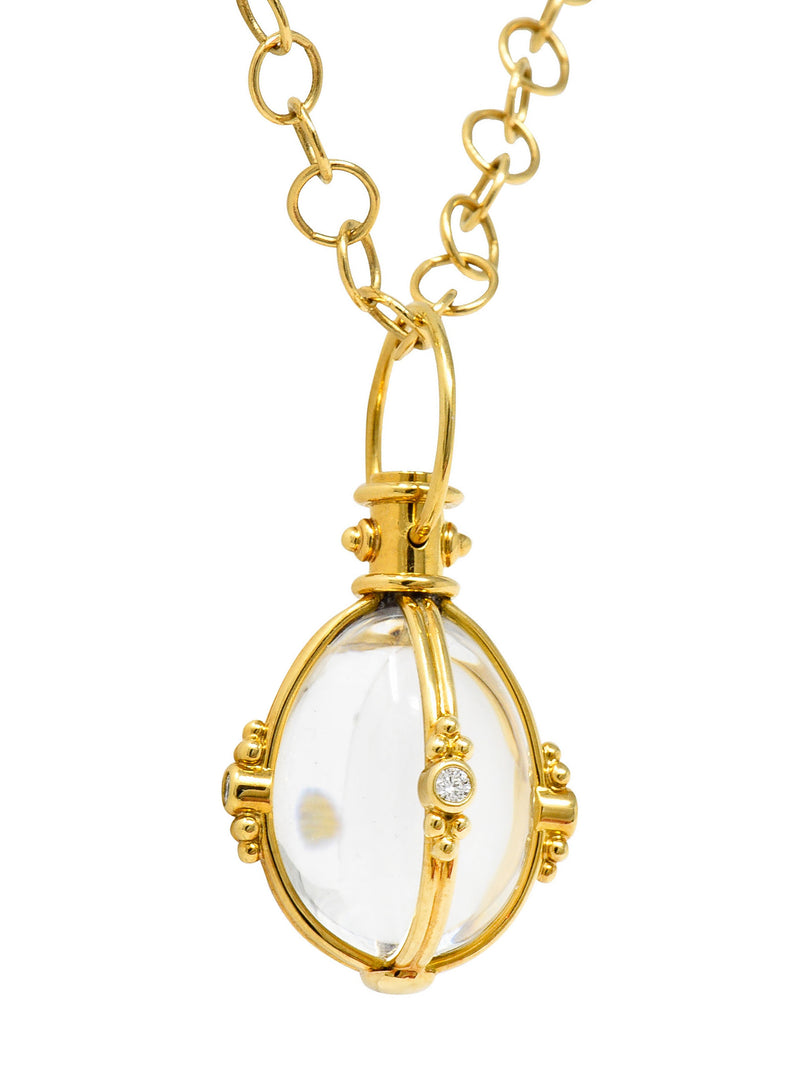 Temple St. Clair 18k Yellow Gold Rock Crystal and Diamond Amulet – Bailey's  Fine Jewelry
