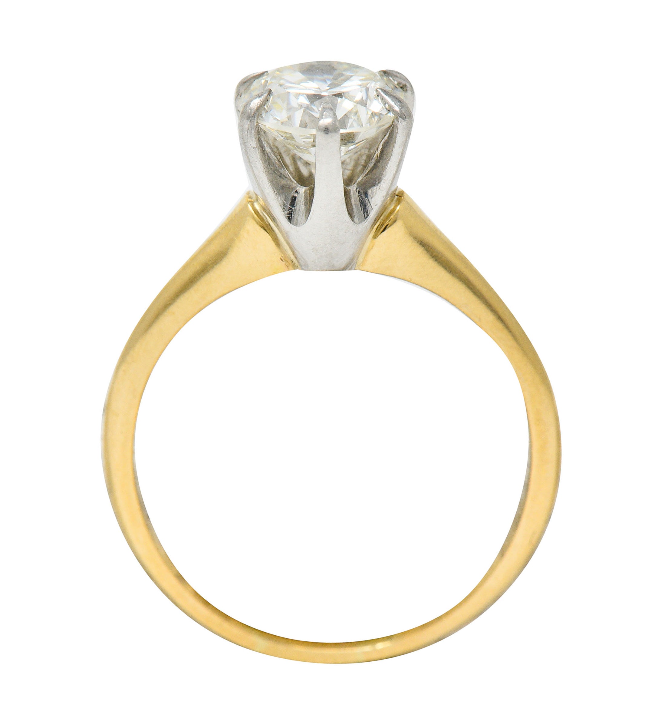 J.E. Caldwell 1.19 CTW Diamond 14 Karat Two-Tone Solitaire Engagement Ring GIARing - Wilson's Estate Jewelry