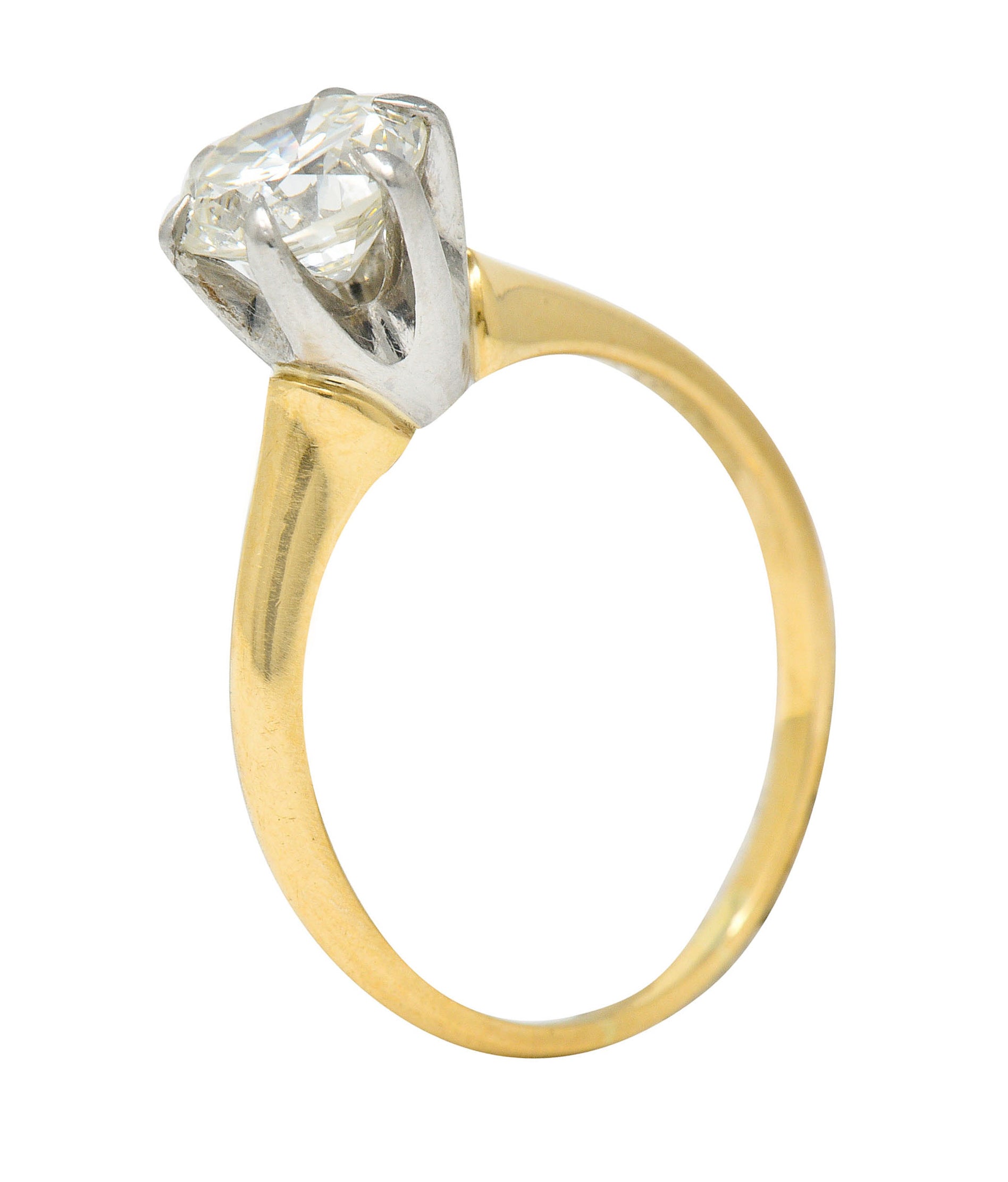 J.E. Caldwell 1.19 CTW Diamond 14 Karat Two-Tone Solitaire Engagement Ring GIARing - Wilson's Estate Jewelry