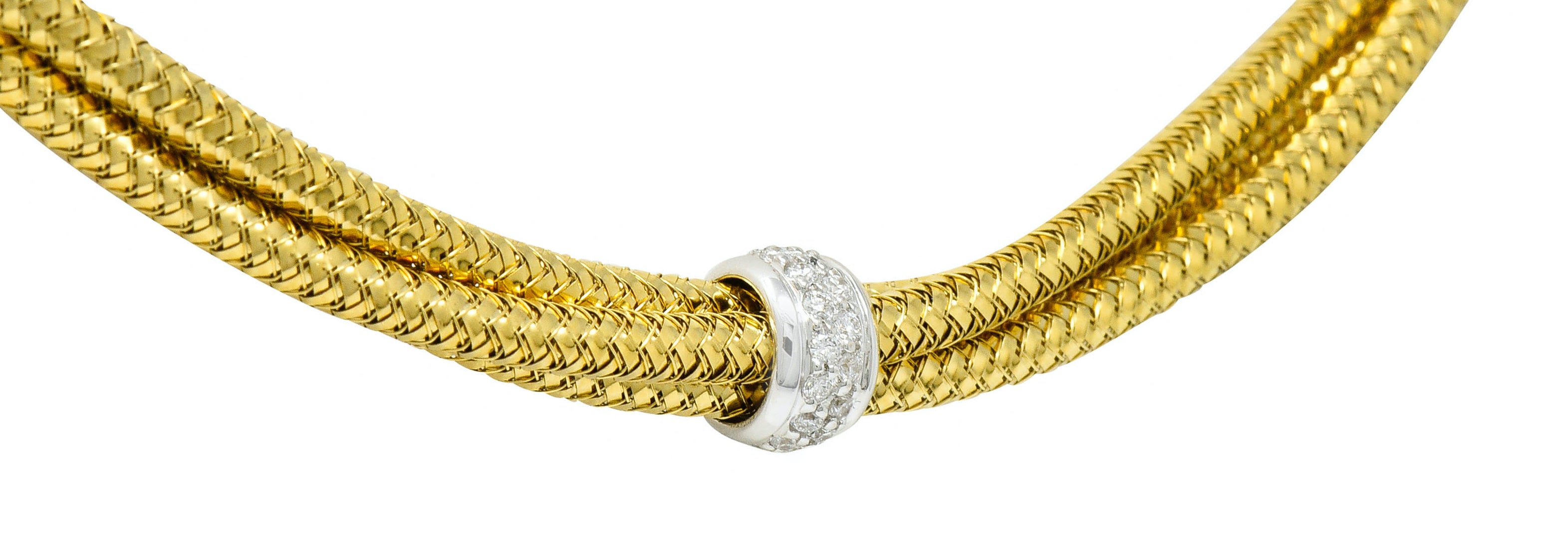 Roberto Coin Diamond 18 Karat Two-Tone Multi-Strand NecklaceNecklace - Wilson's Estate Jewelry