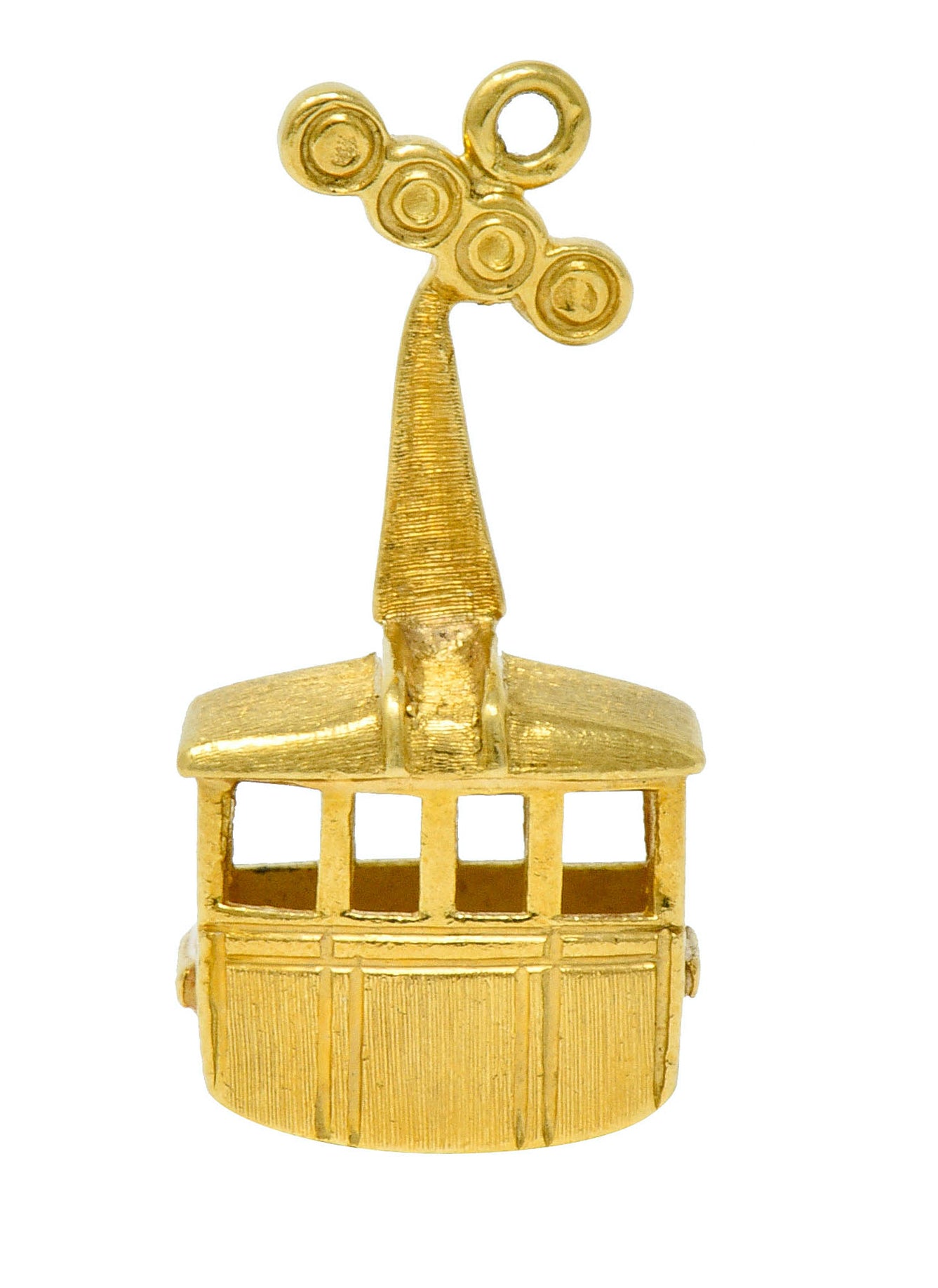 1960's Vintage 18 Karat Gold Cable Car Charmcharm - Wilson's Estate Jewelry