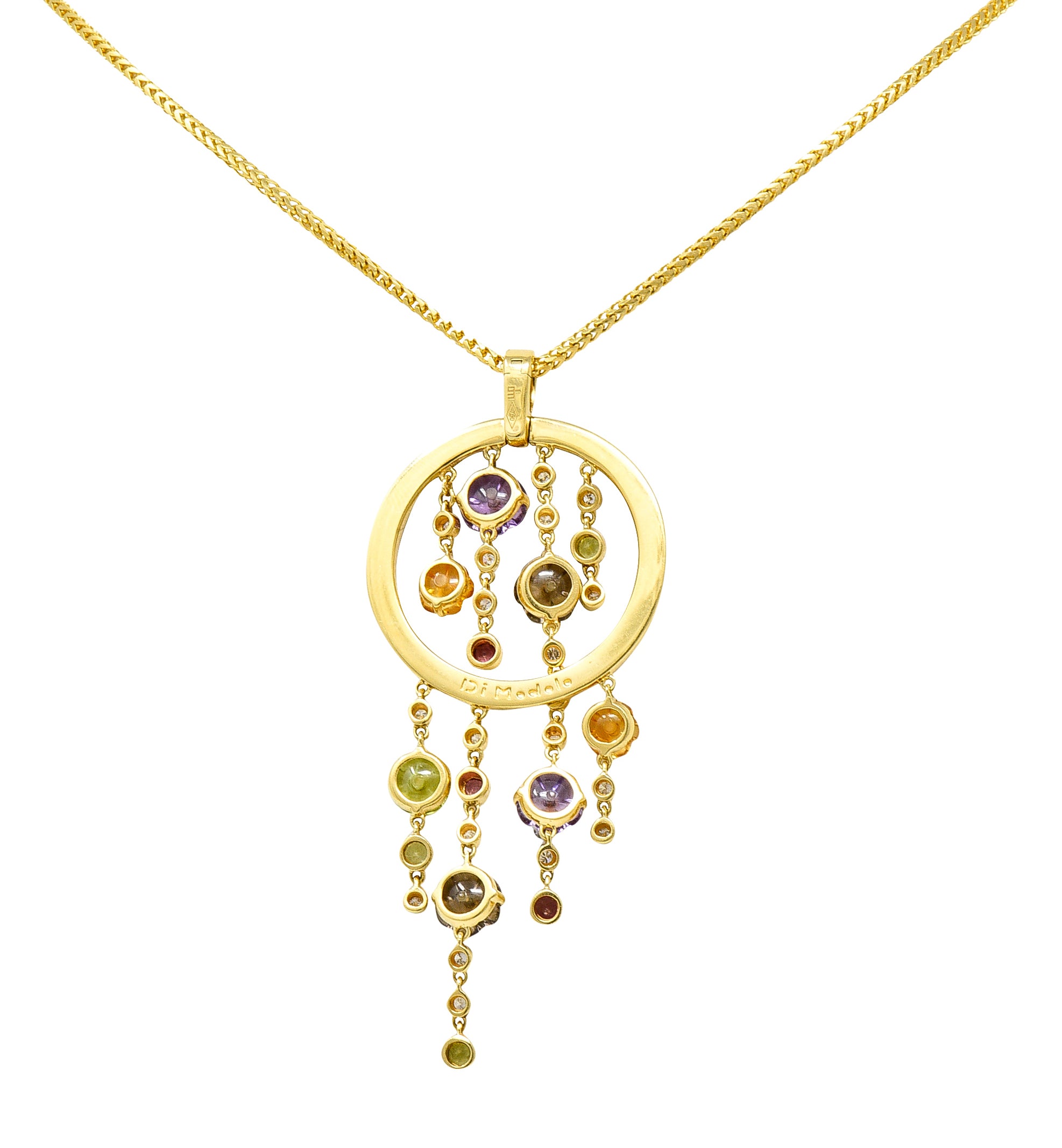 Di Modolo Italian 0.85 CTW Diamond 18 Karat Gold Tempia Floral Enhancer Pendant NecklaceNecklaces - Wilson's Estate Jewelry