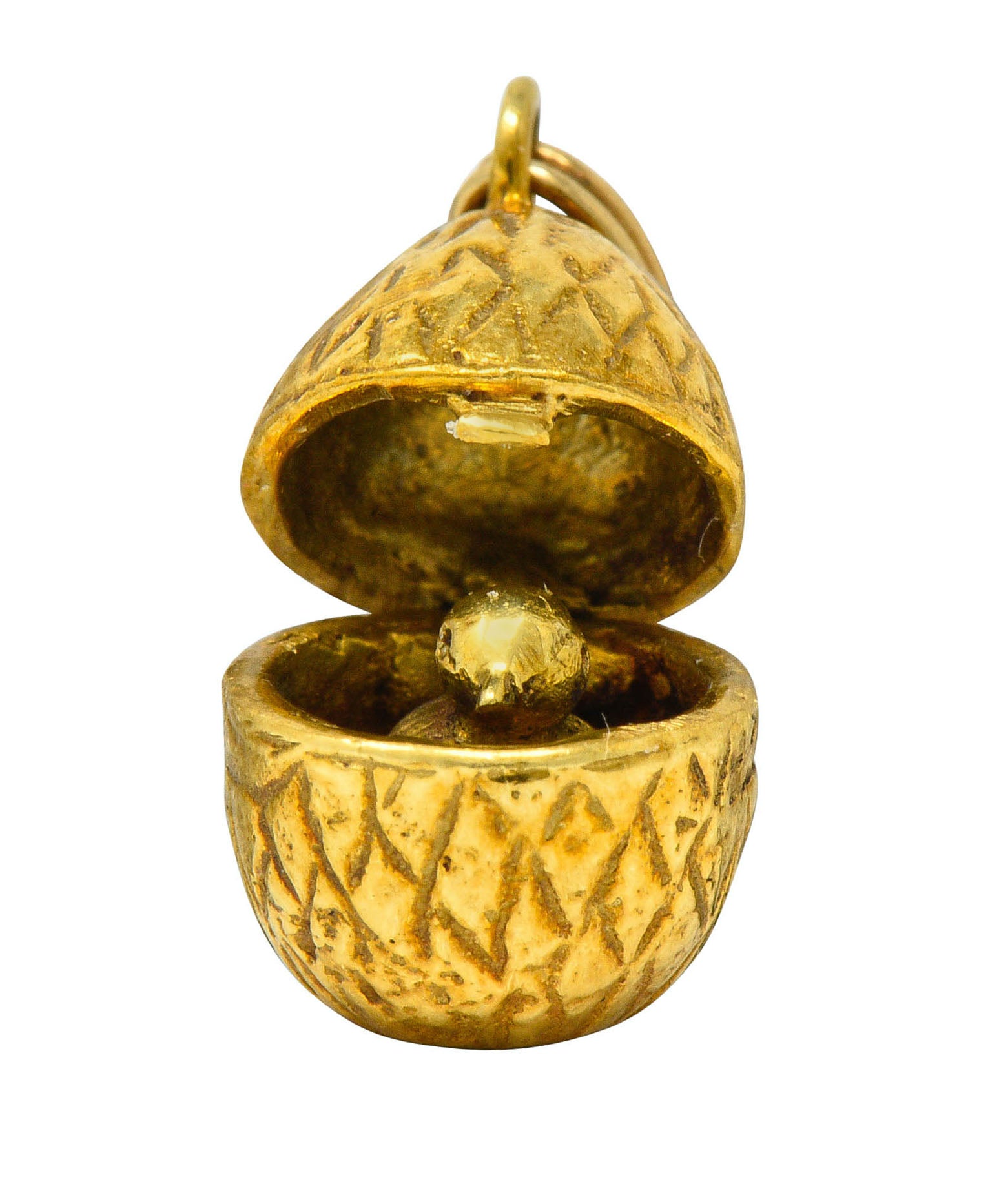 Retro 14 Karat Gold Chick In Egg Charmcharm - Wilson's Estate Jewelry