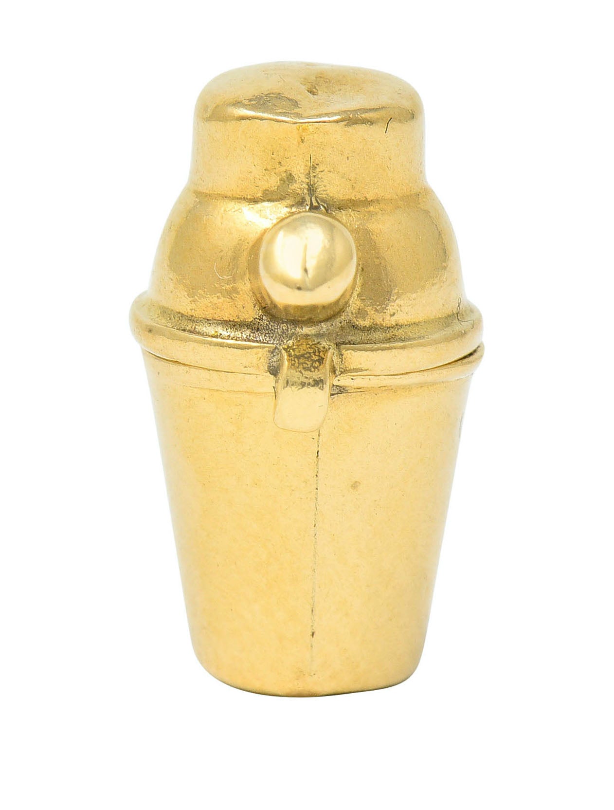 Retro 14 Karat Gold Devil Martini Shaker Charmcharm - Wilson's Estate Jewelry