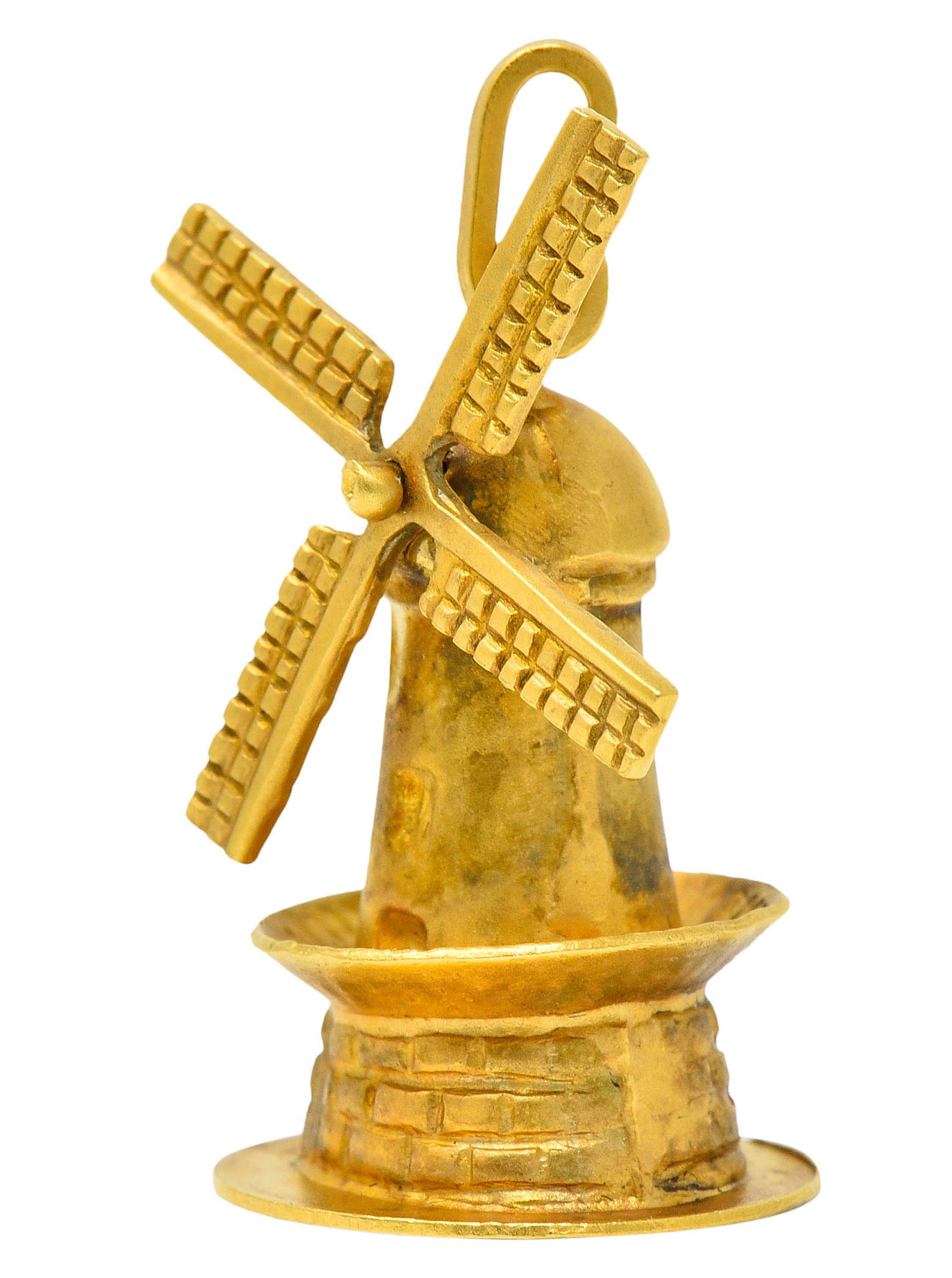 Retro 18 Karat Gold Articulated Dutch Windmill Charmcharm - Wilson's Estate Jewelry