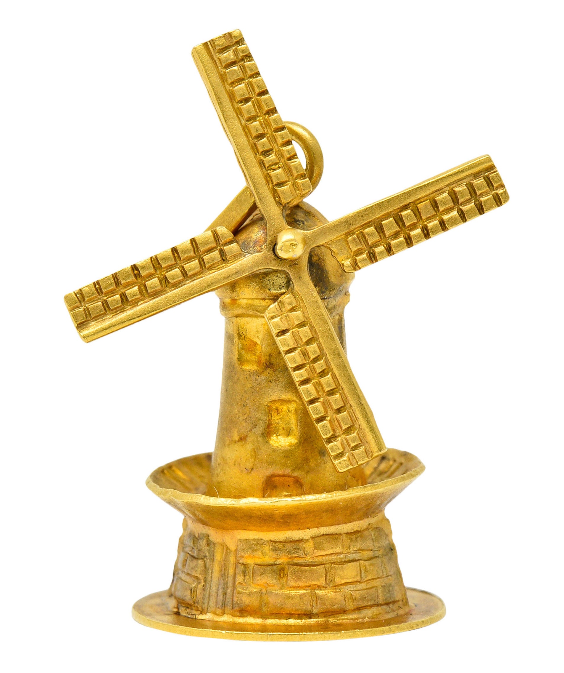 Retro 18 Karat Gold Articulated Dutch Windmill Charmcharm - Wilson's Estate Jewelry