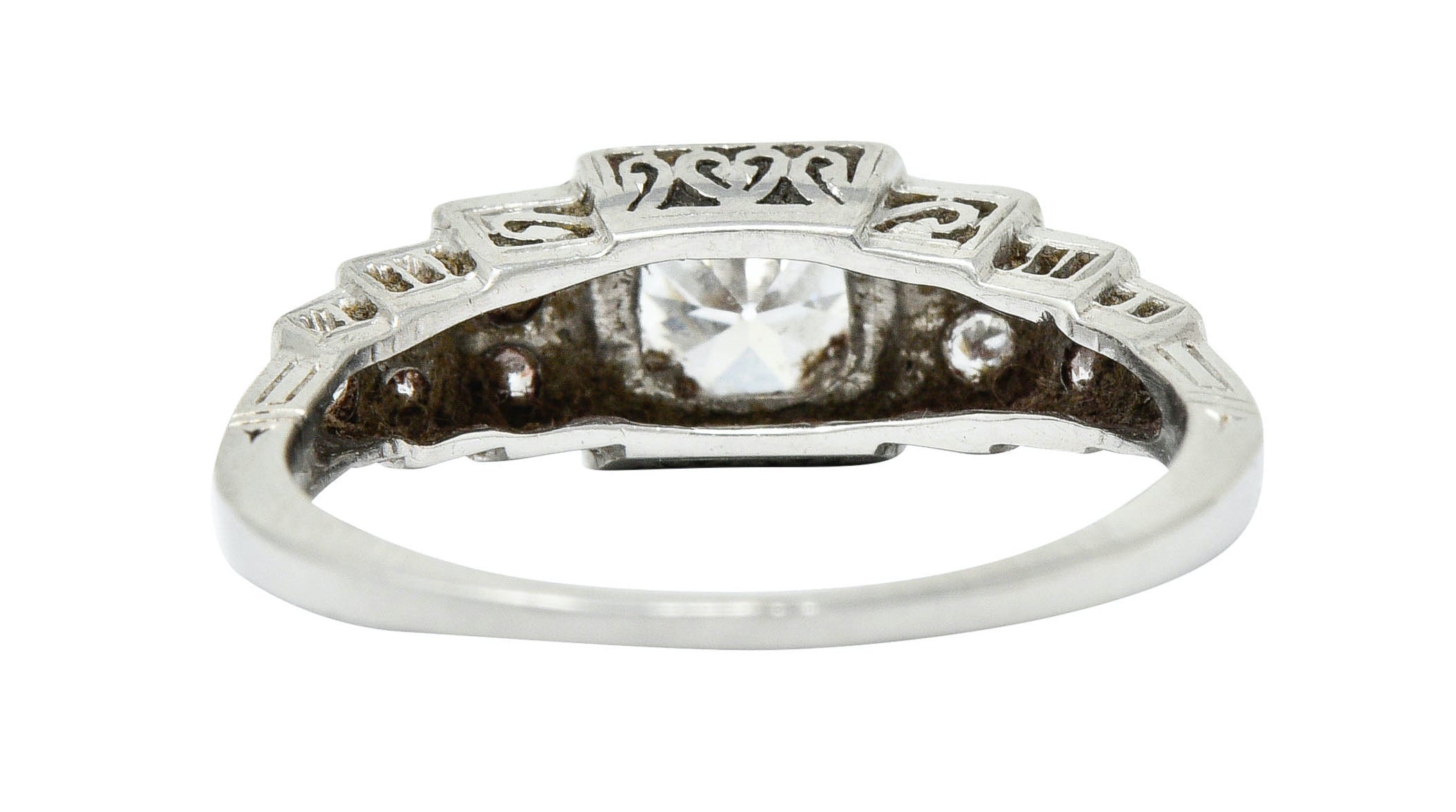 Art Deco 0.60 CTW Diamond Platinum Heart Engagement Ring Circa 1930Ring - Wilson's Estate Jewelry